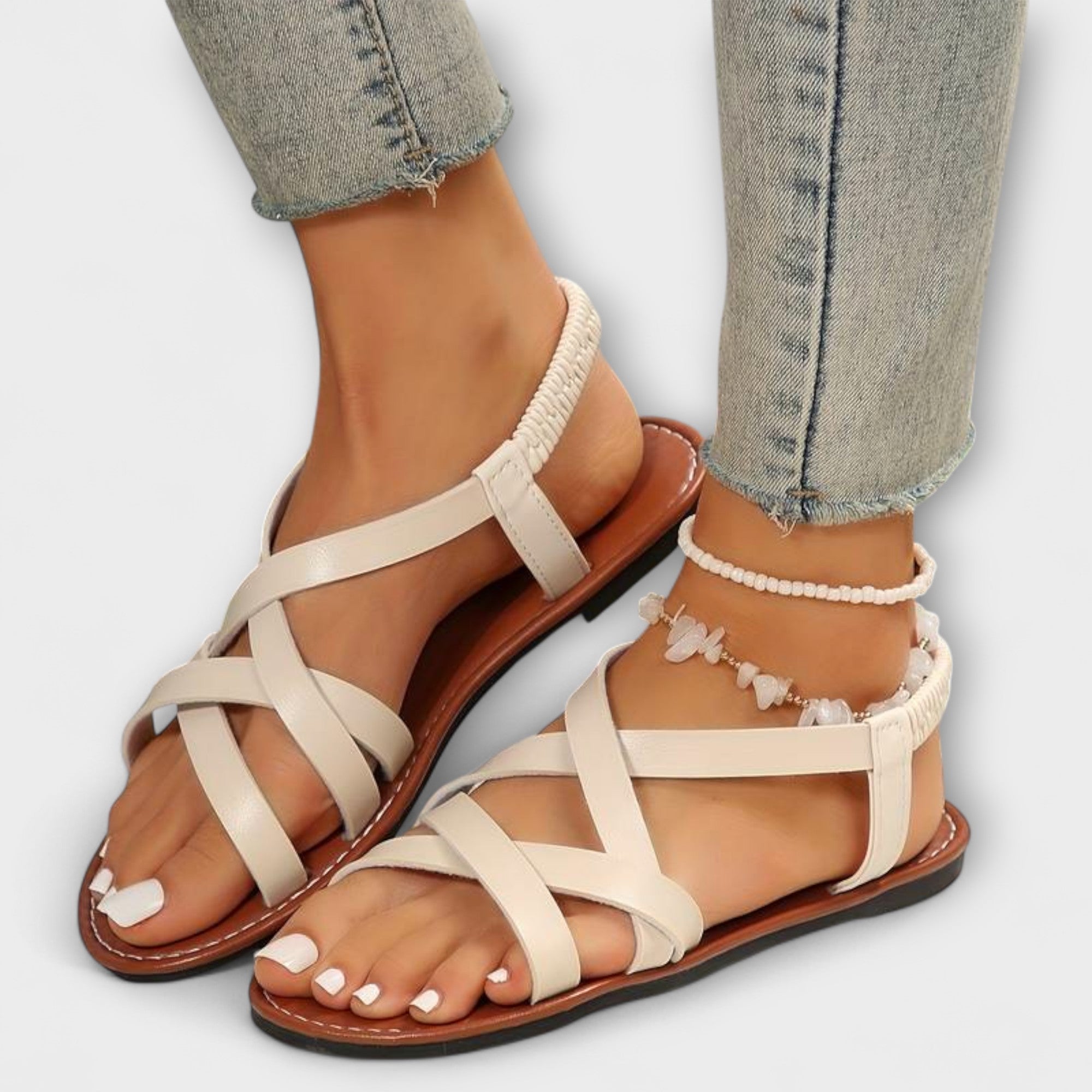 Deborah - Kvinno-sandaler med lätt korsrem