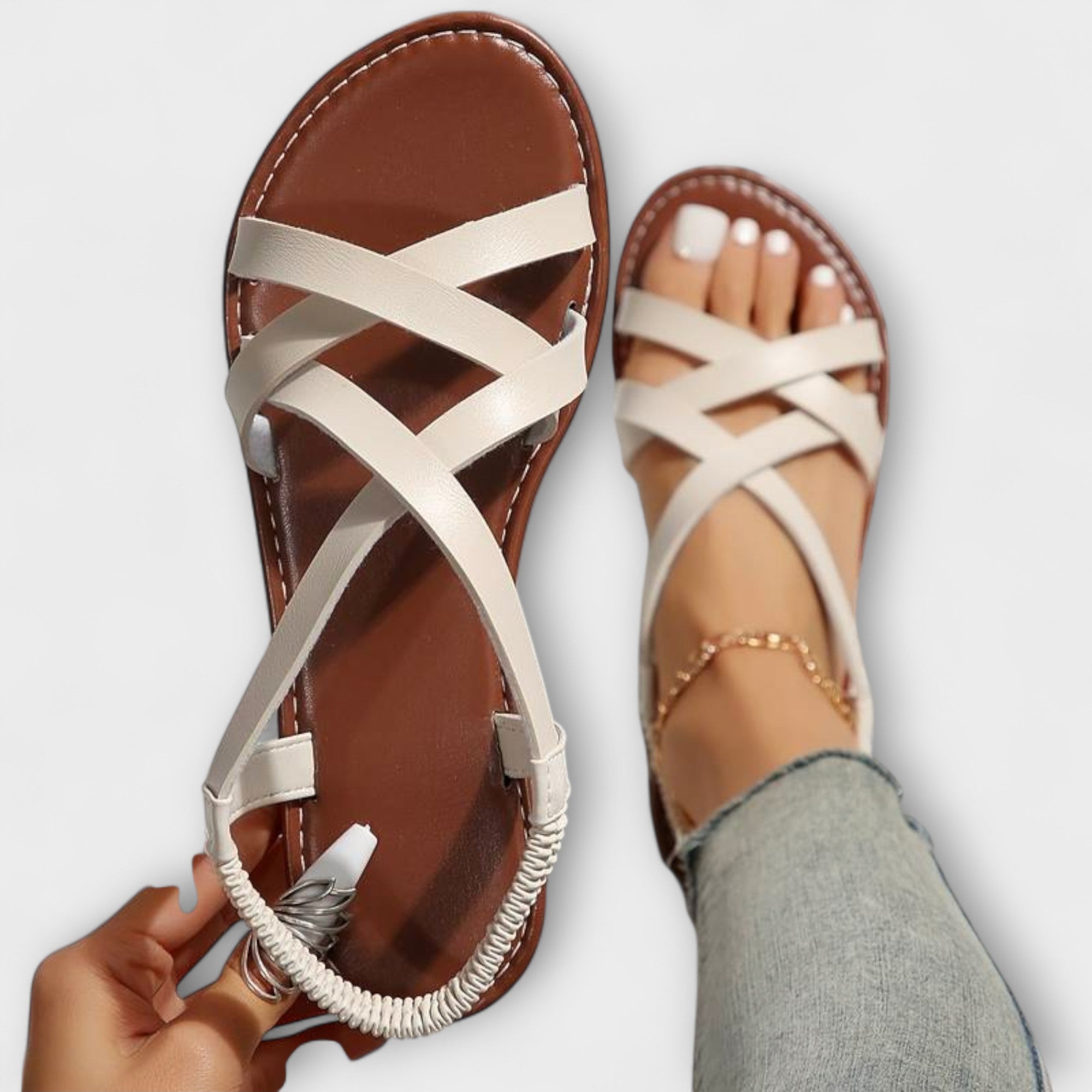 Deborah - Kvinno-sandaler med lätt korsrem
