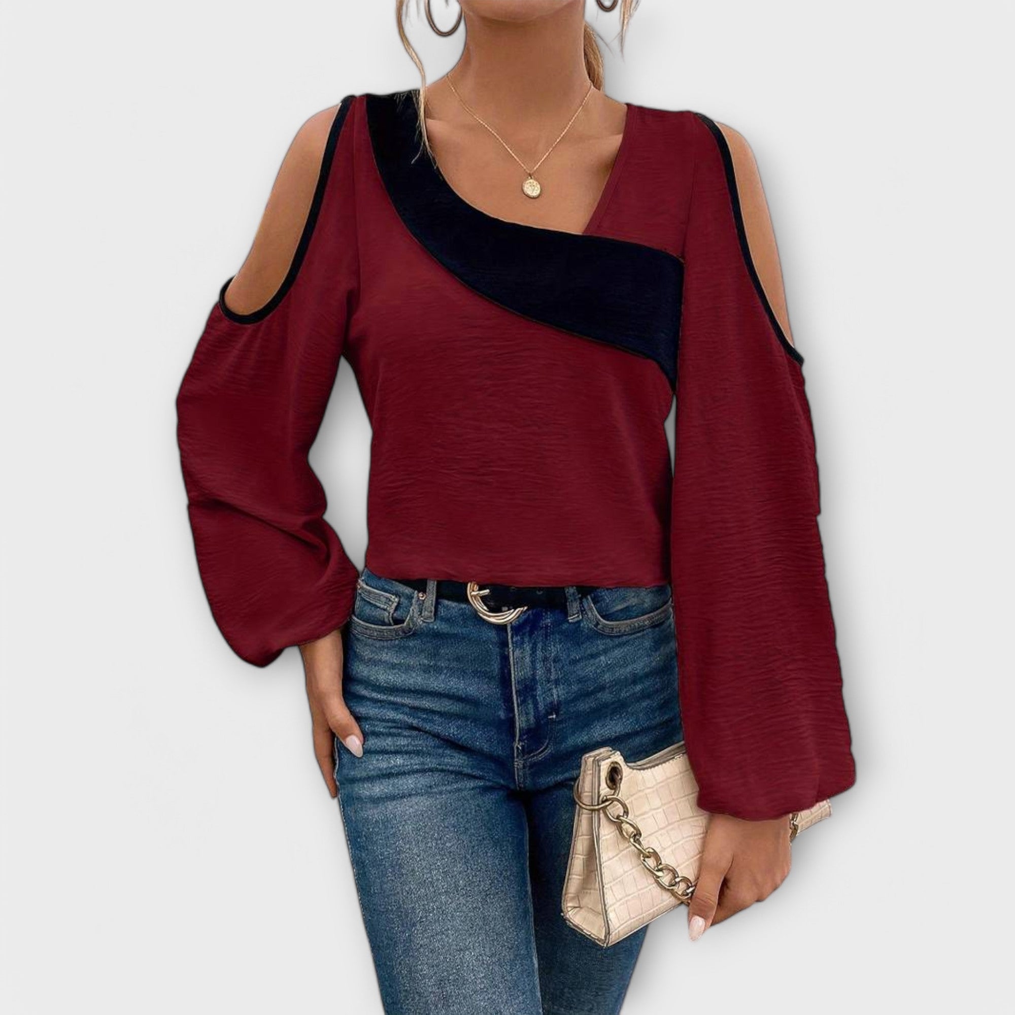 Scarlett - Blus med Fyrkantig Urringning