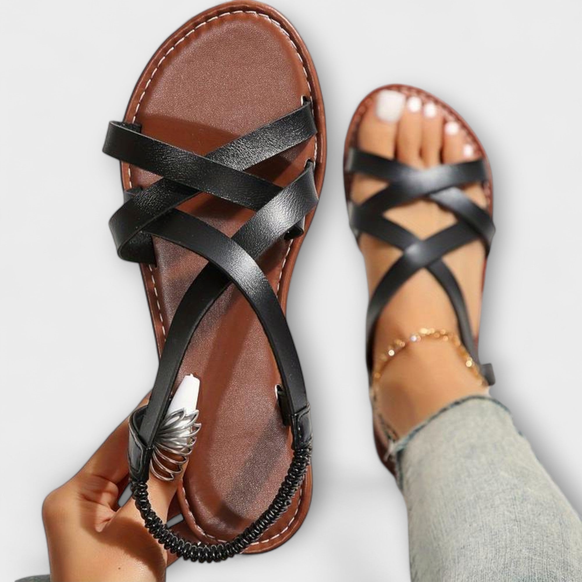 Deborah - Kvinno-sandaler med lätt korsrem