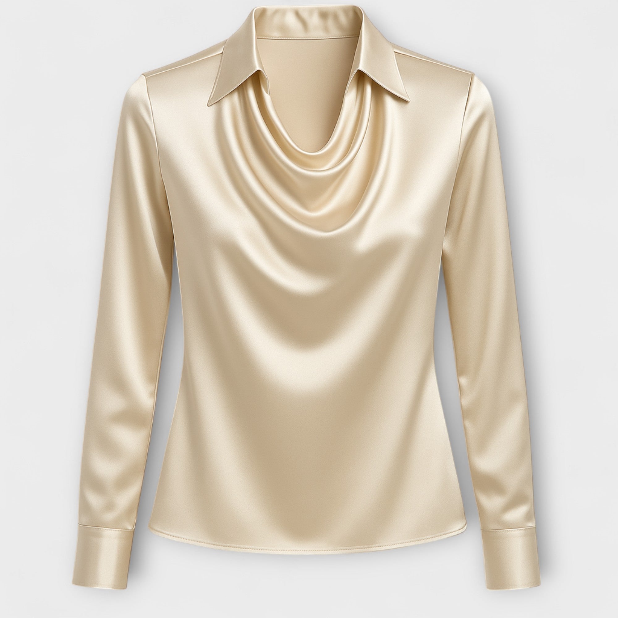 Skinande Blus med Volangkrage