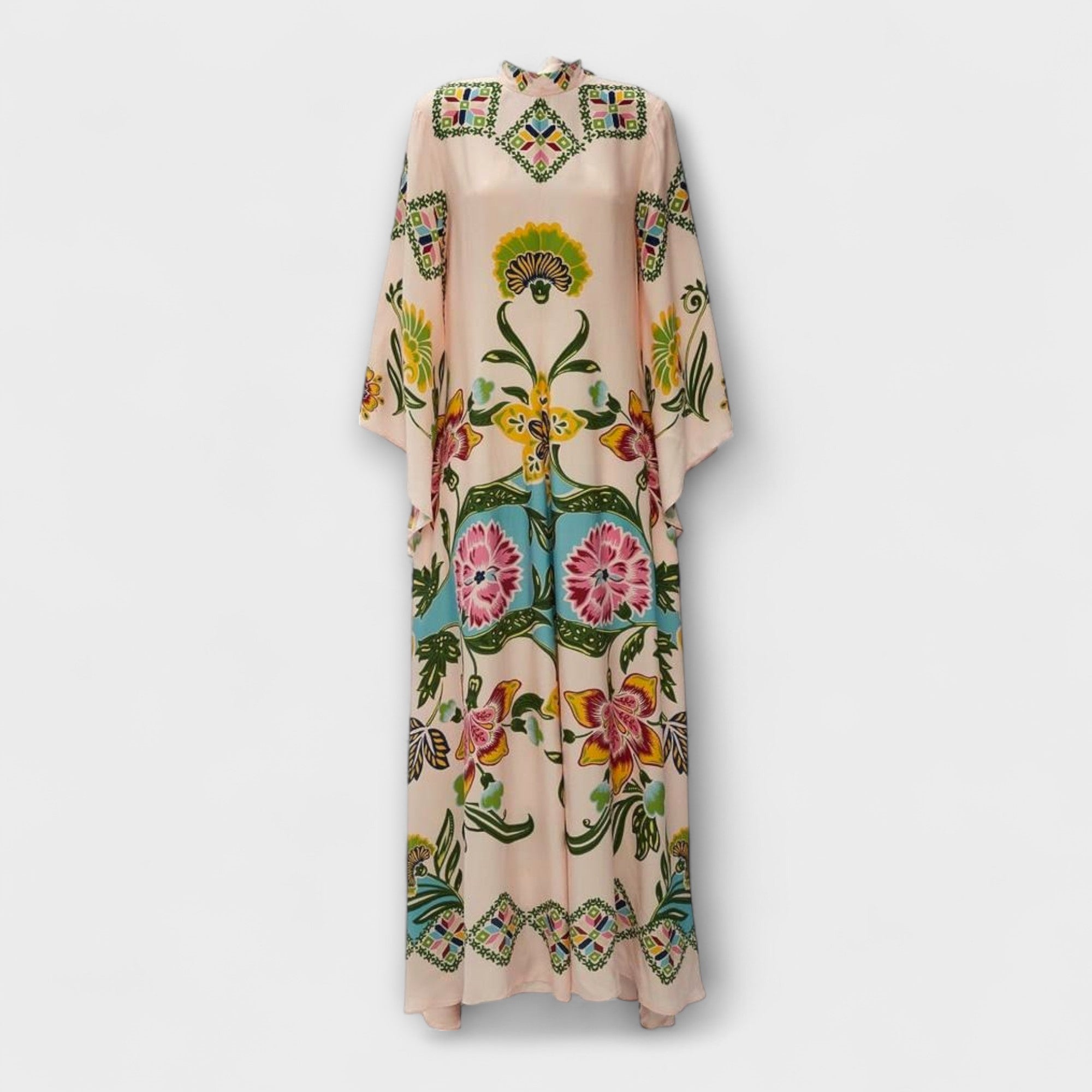 Lisa - Elegant Maxi Klänning med Blommönster och Flödande Design