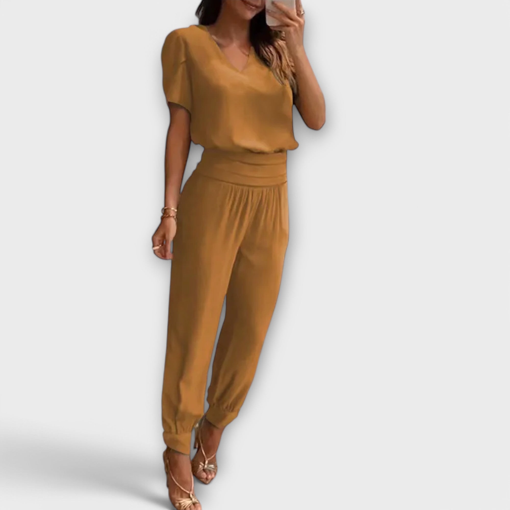 Irmelin – Elegant Set med Topp och Byxor