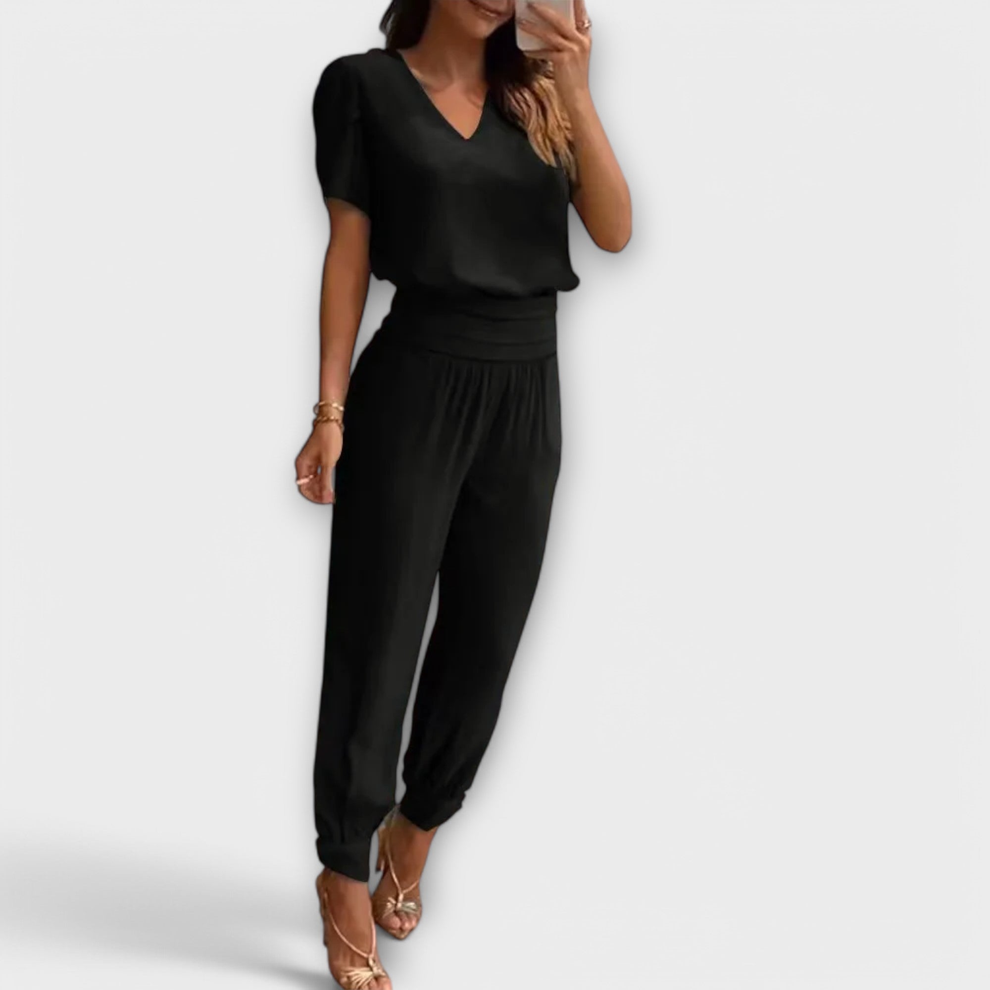 Irmelin – Elegant Set med Topp och Byxor