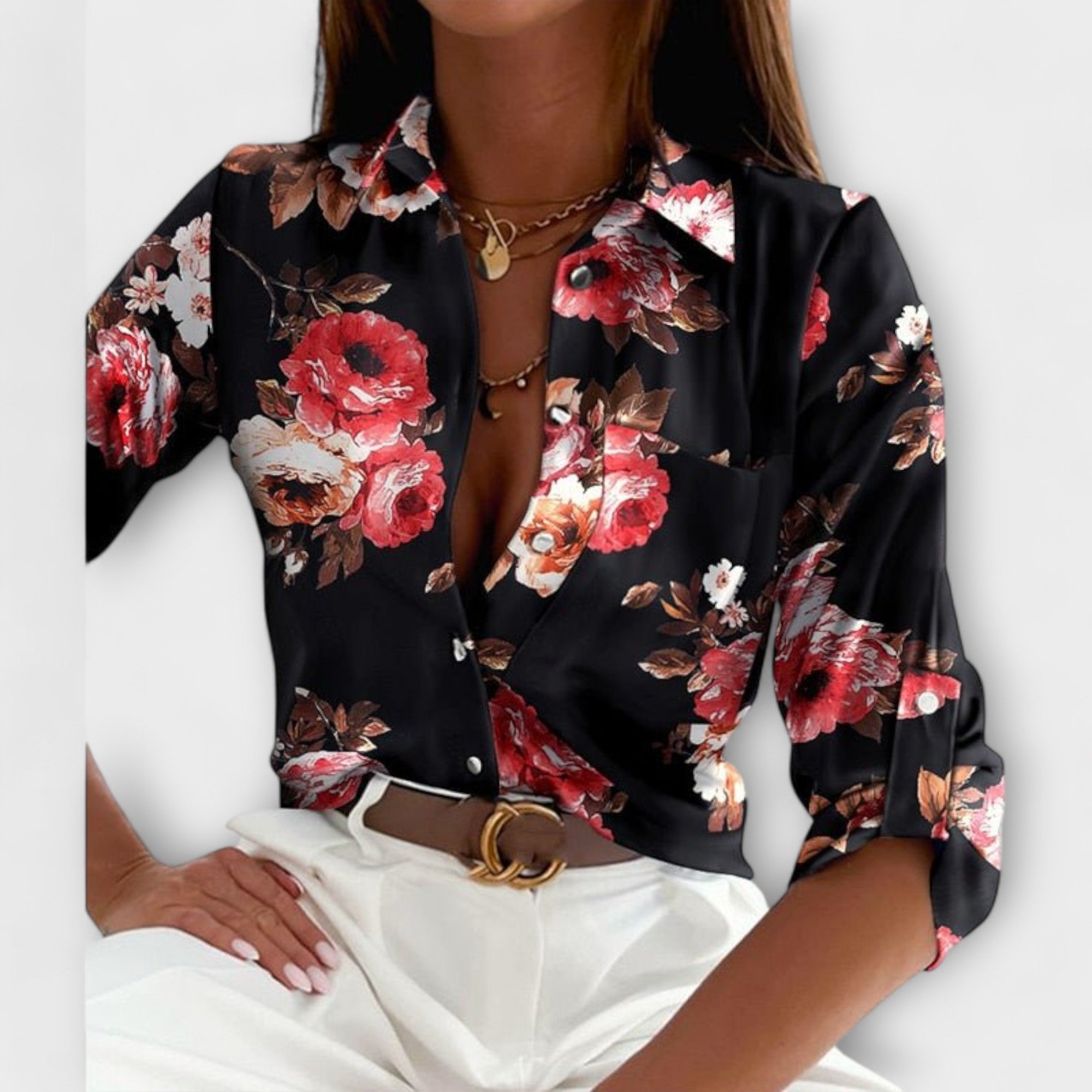 Blus med Klassisk Krage