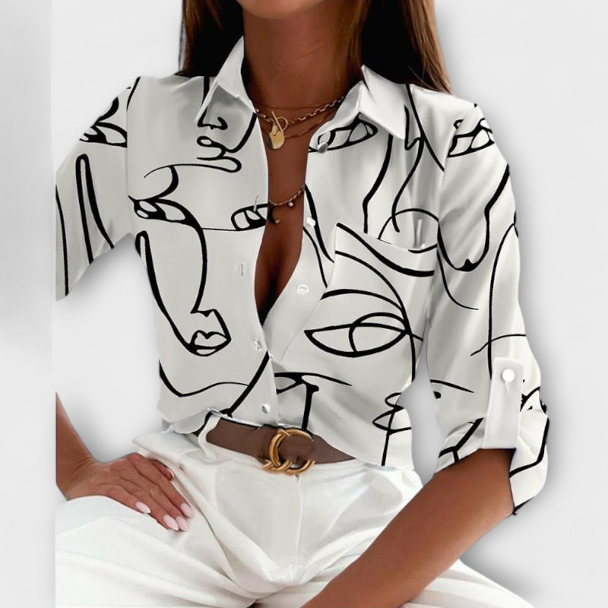 Blus med Klassisk Krage
