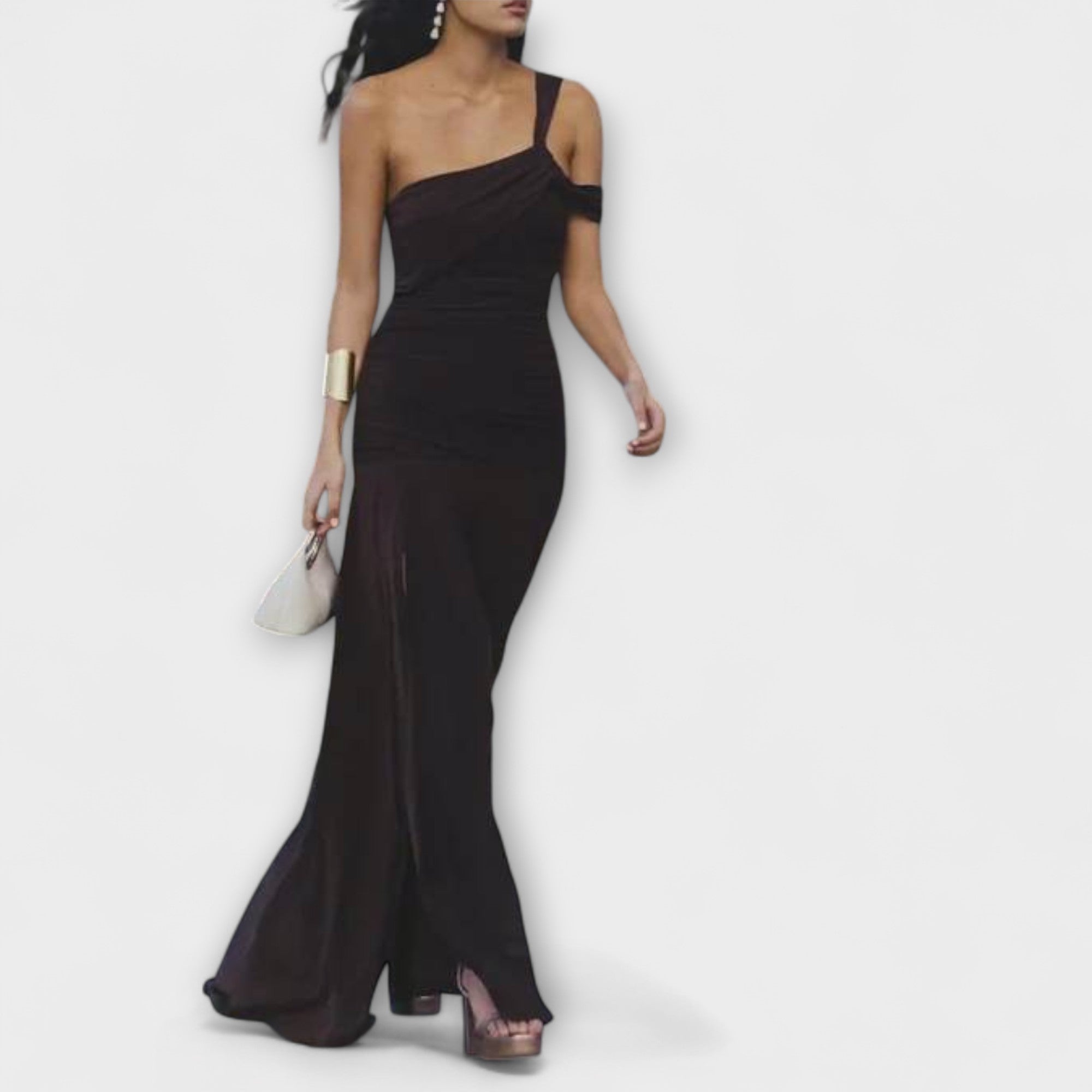 Margot - Off-Shoulder Fitted Maxi Klänning