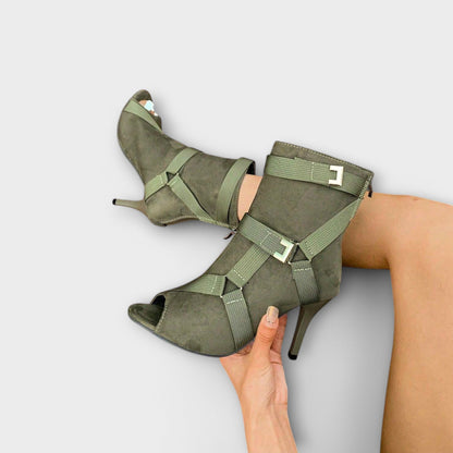 Eleganta Högklackade Sandaler med Öppen Tå