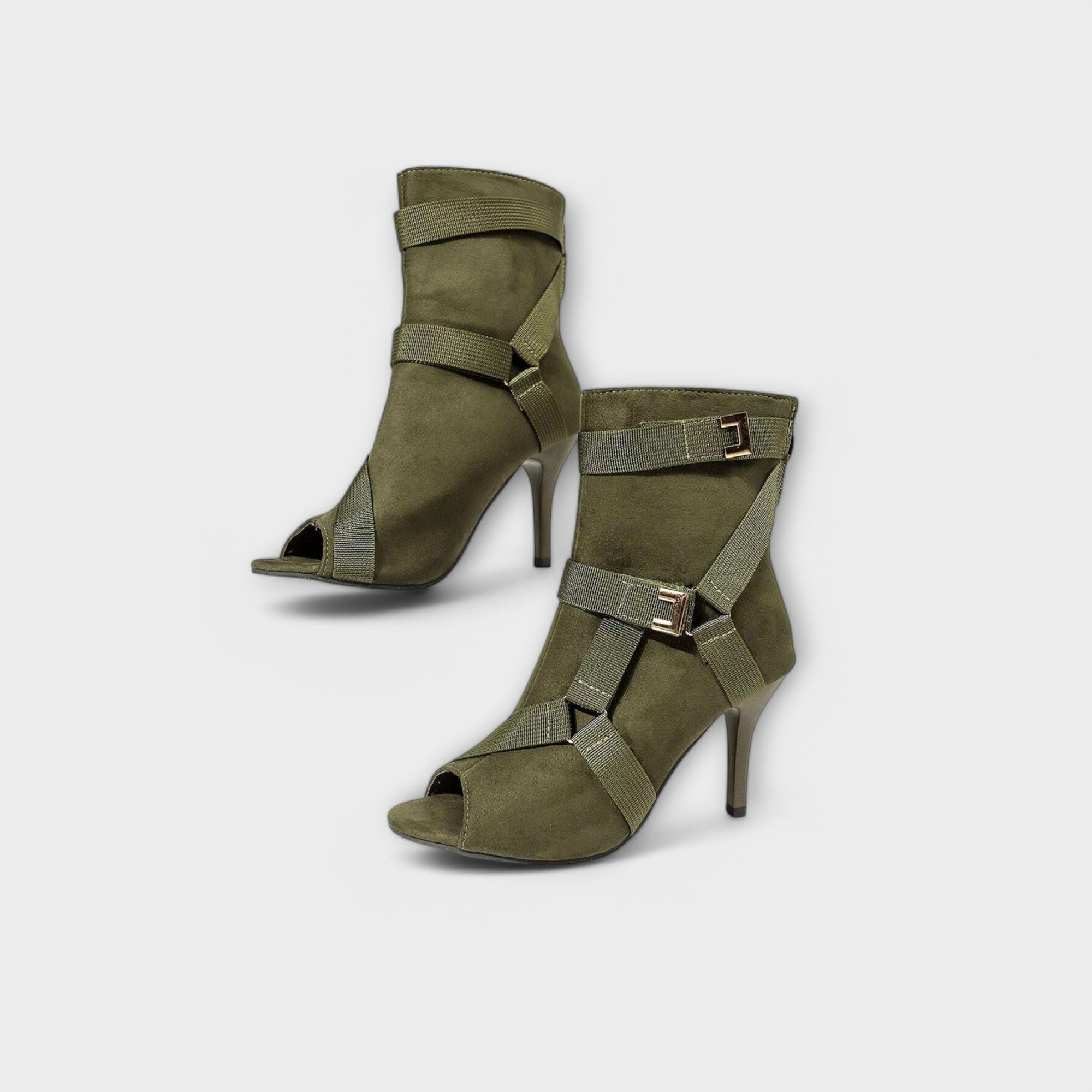 Eleganta Högklackade Sandaler med Öppen Tå
