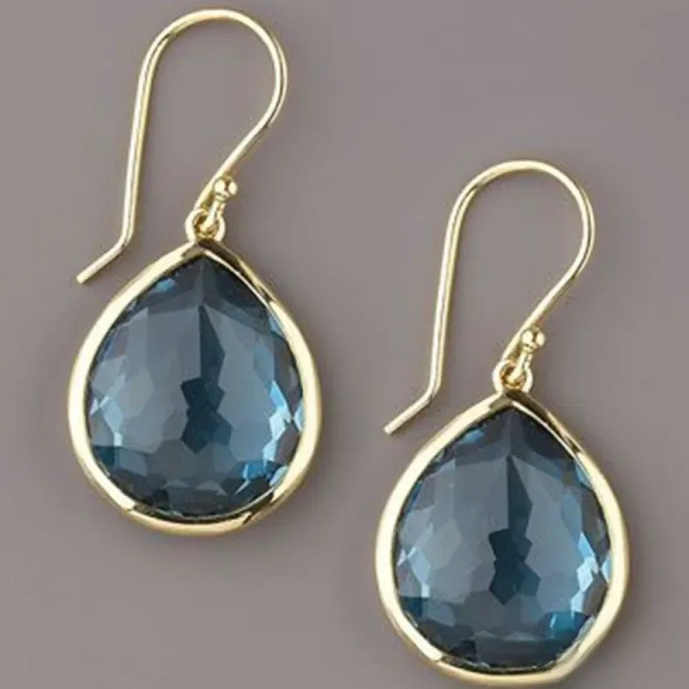 Retro Blå Drop Earrings