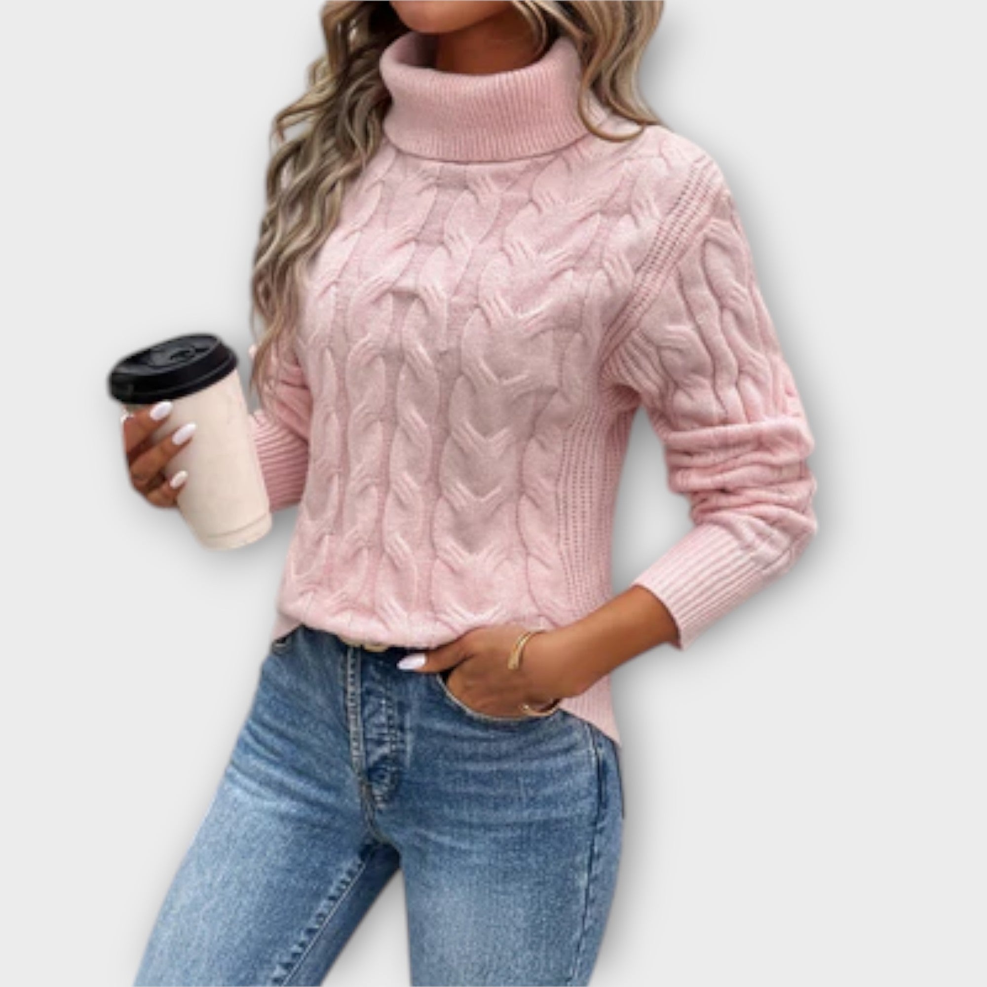 Amelia – Elegant Polotröja Stickad