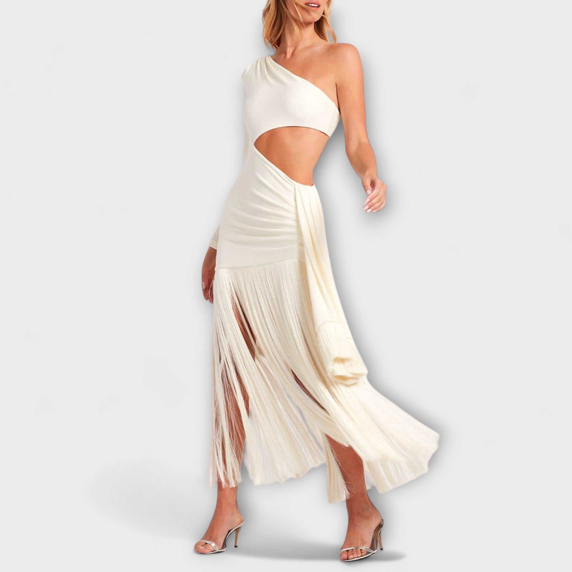 Alice - Iögonfallande Cutout Frans Maxi Klänning