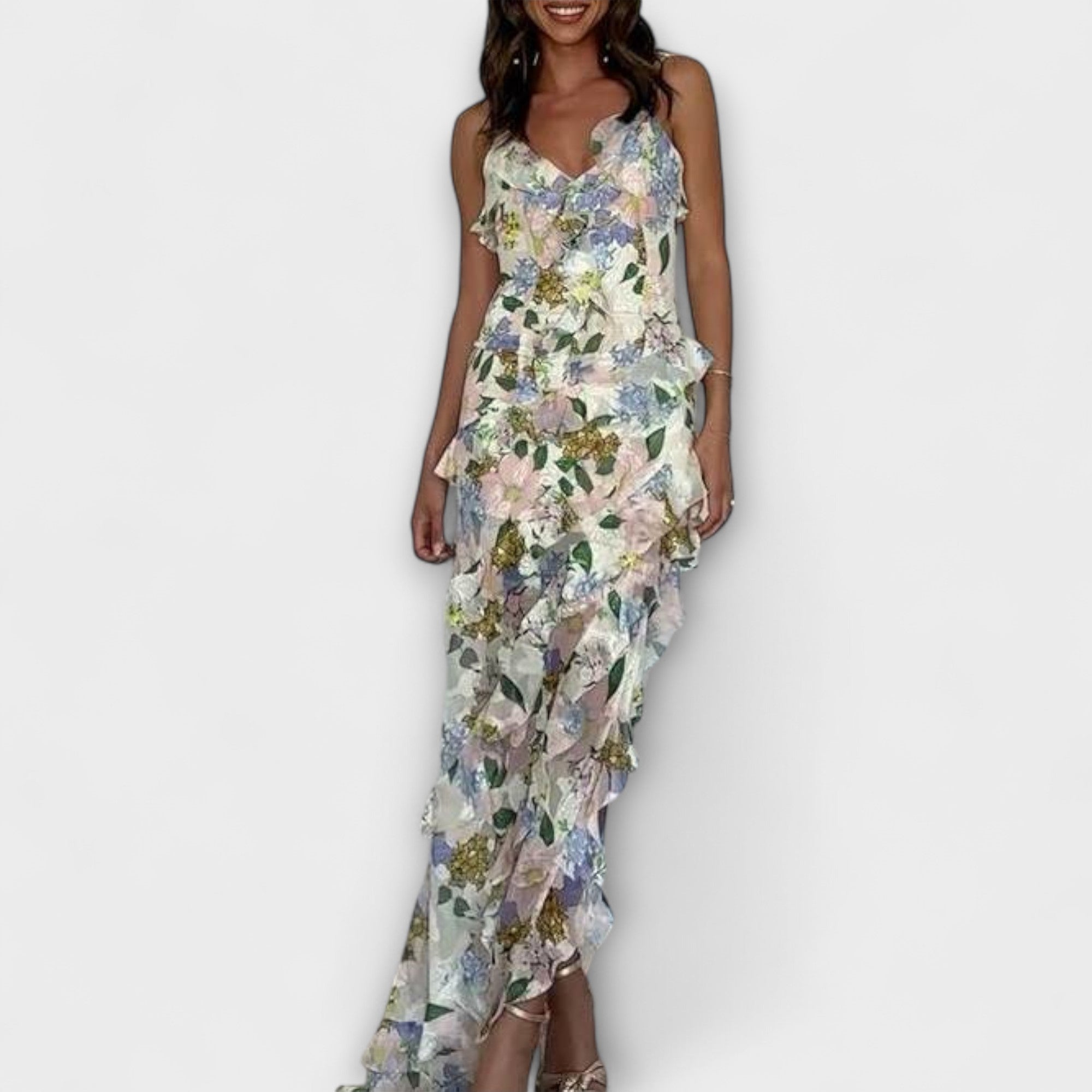Indie - Volangklänning med Strap Print