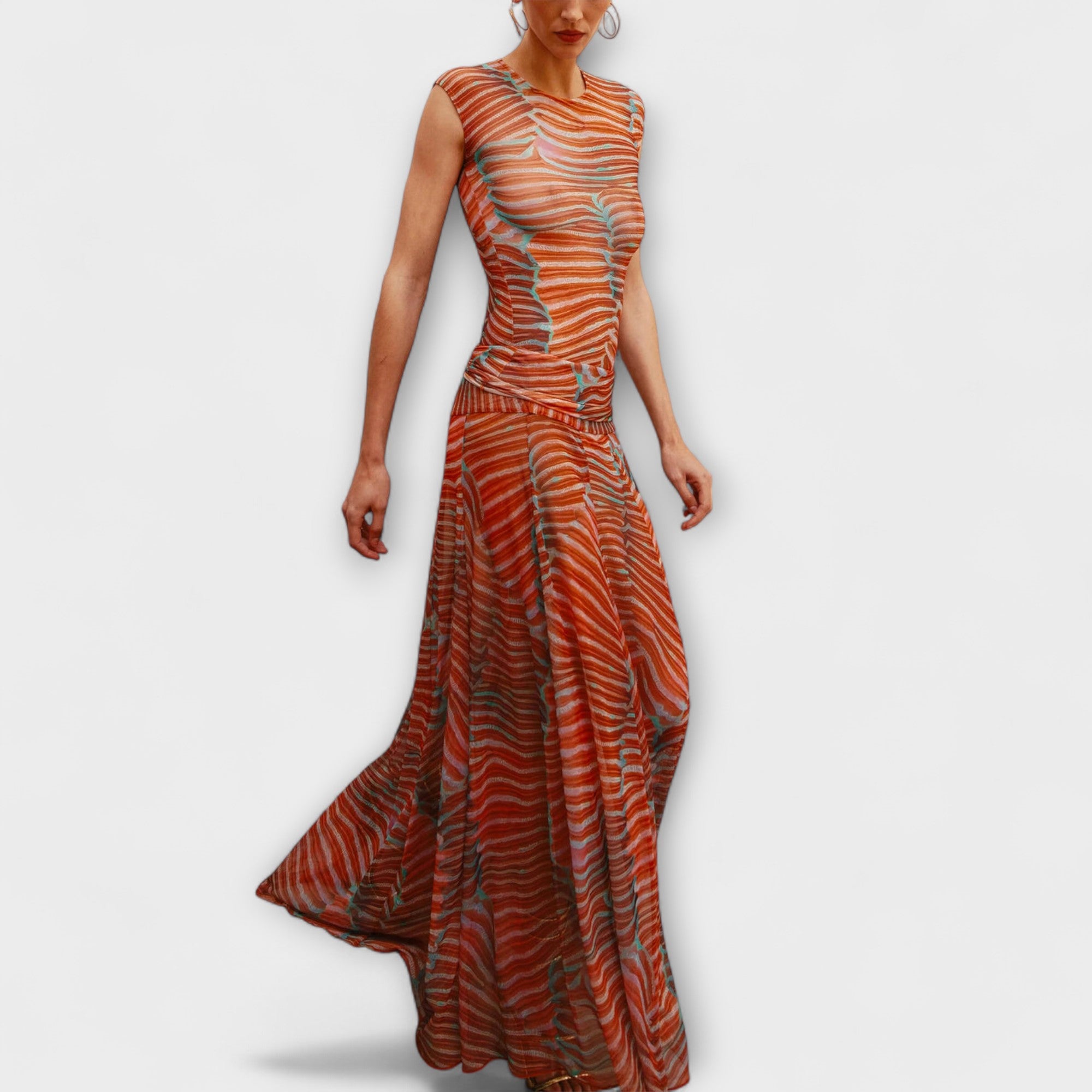 Phoenix - Glittrande Våg Mesh Bodysuit