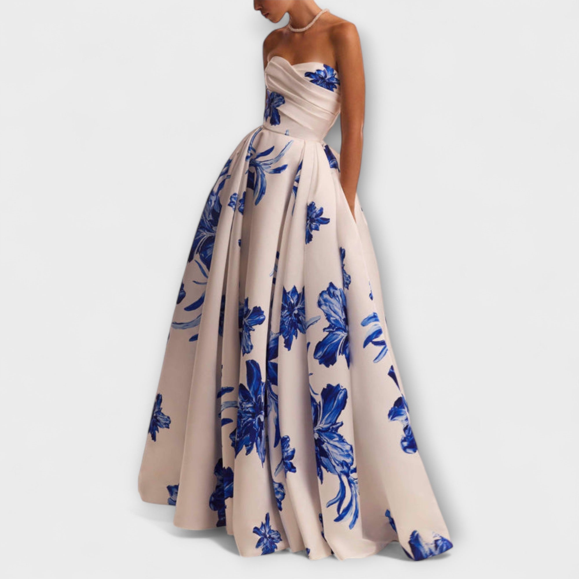 Rosalie - Stilig Off-Shoulder Blommig Maxiklänning