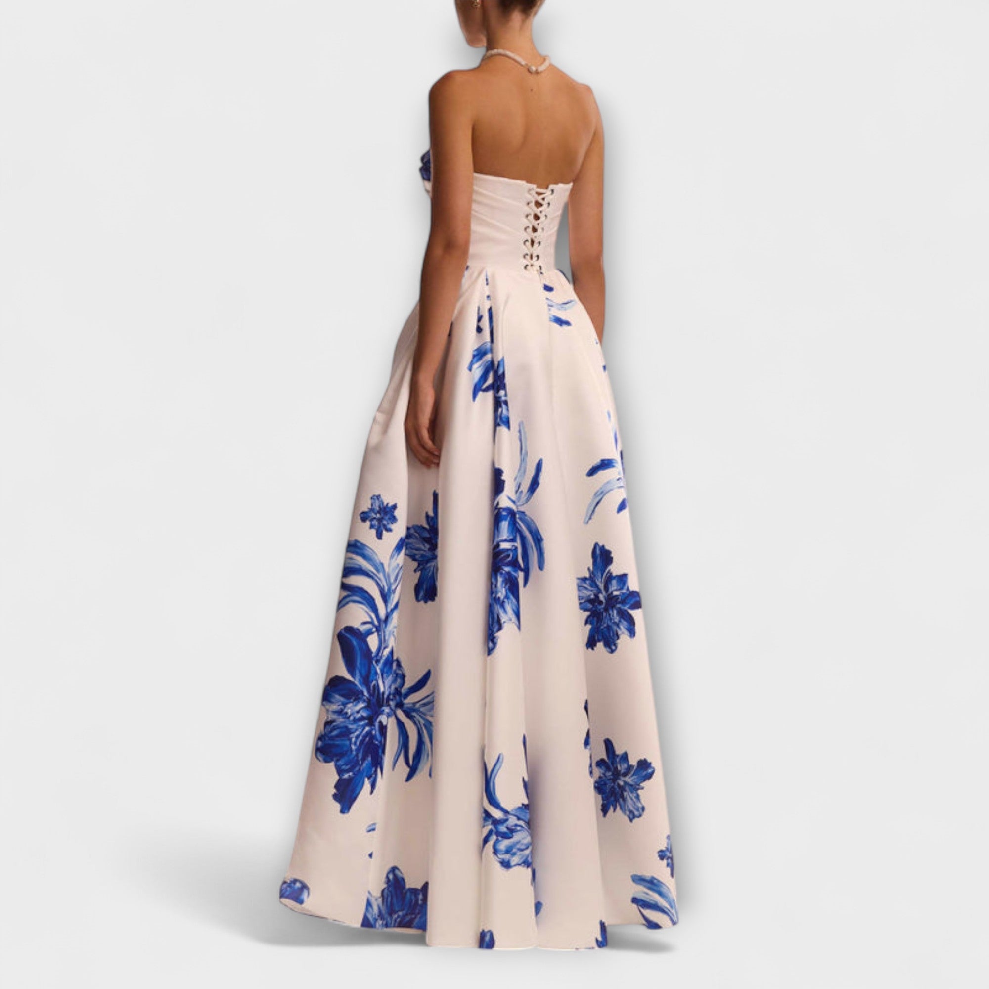 Rosalie - Stilig Off-Shoulder Blommig Maxiklänning