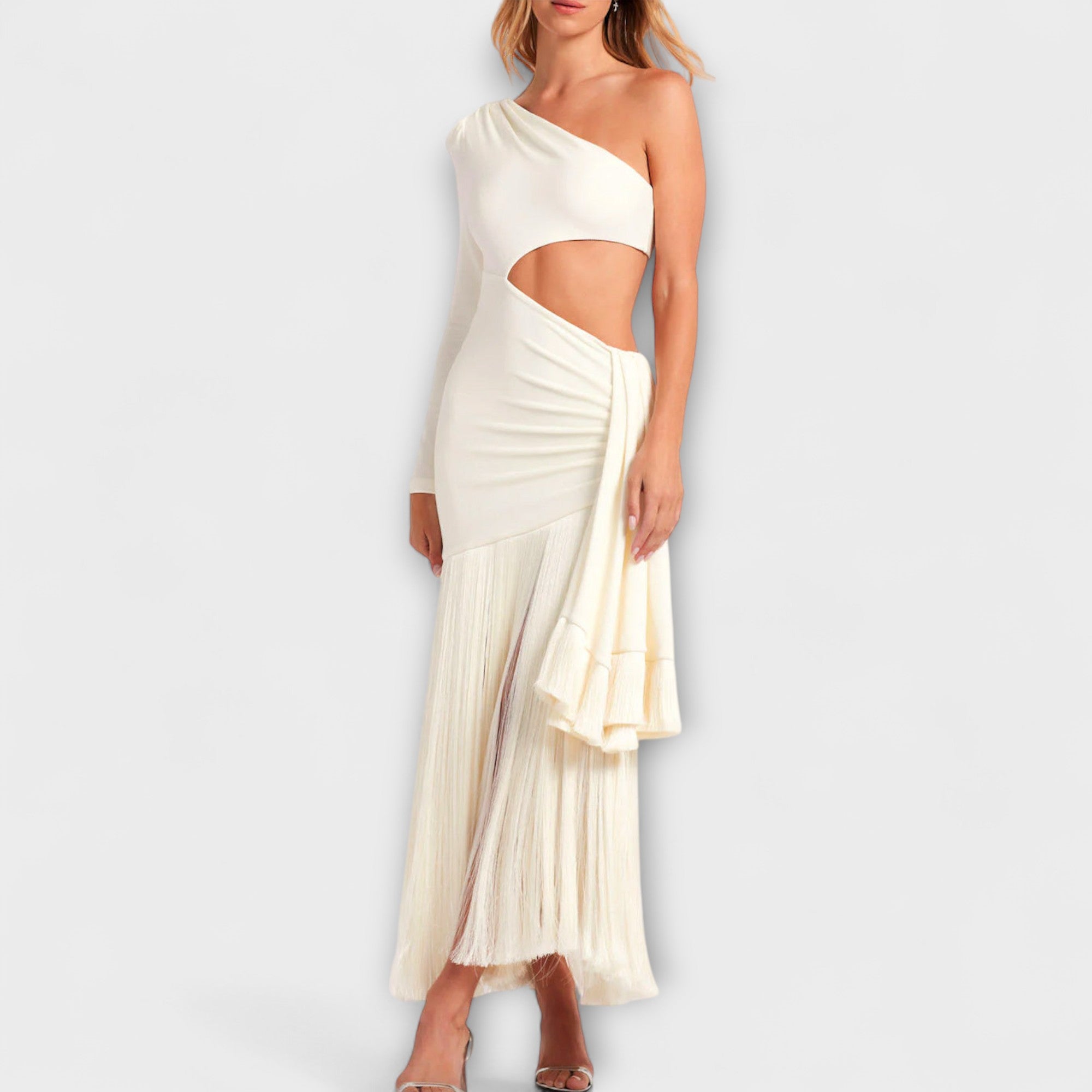 Alice - Iögonfallande Cutout Frans Maxi Klänning