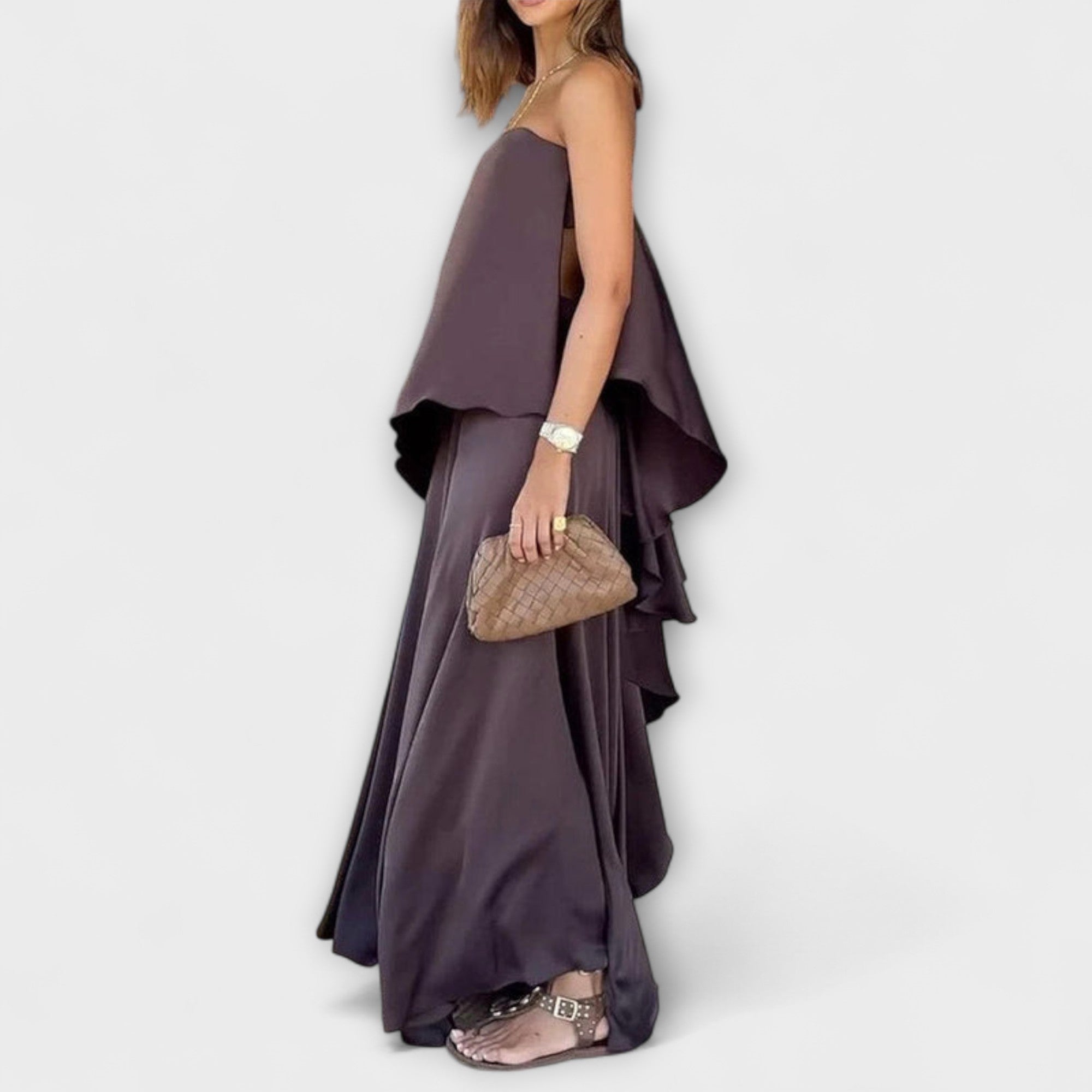 Ruby - Chic ärmlös bandeau topp och kjol