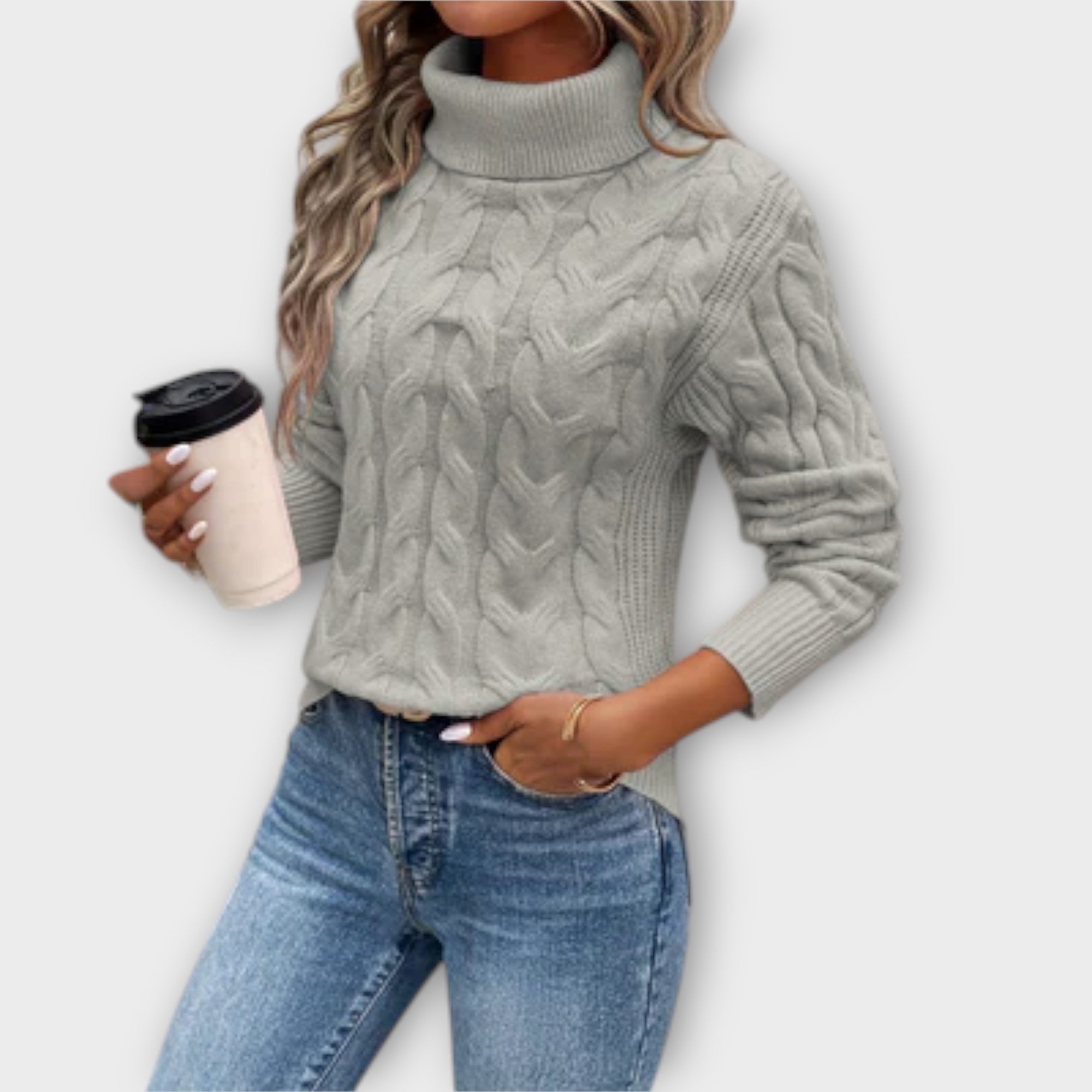 Amelia – Elegant Polotröja Stickad