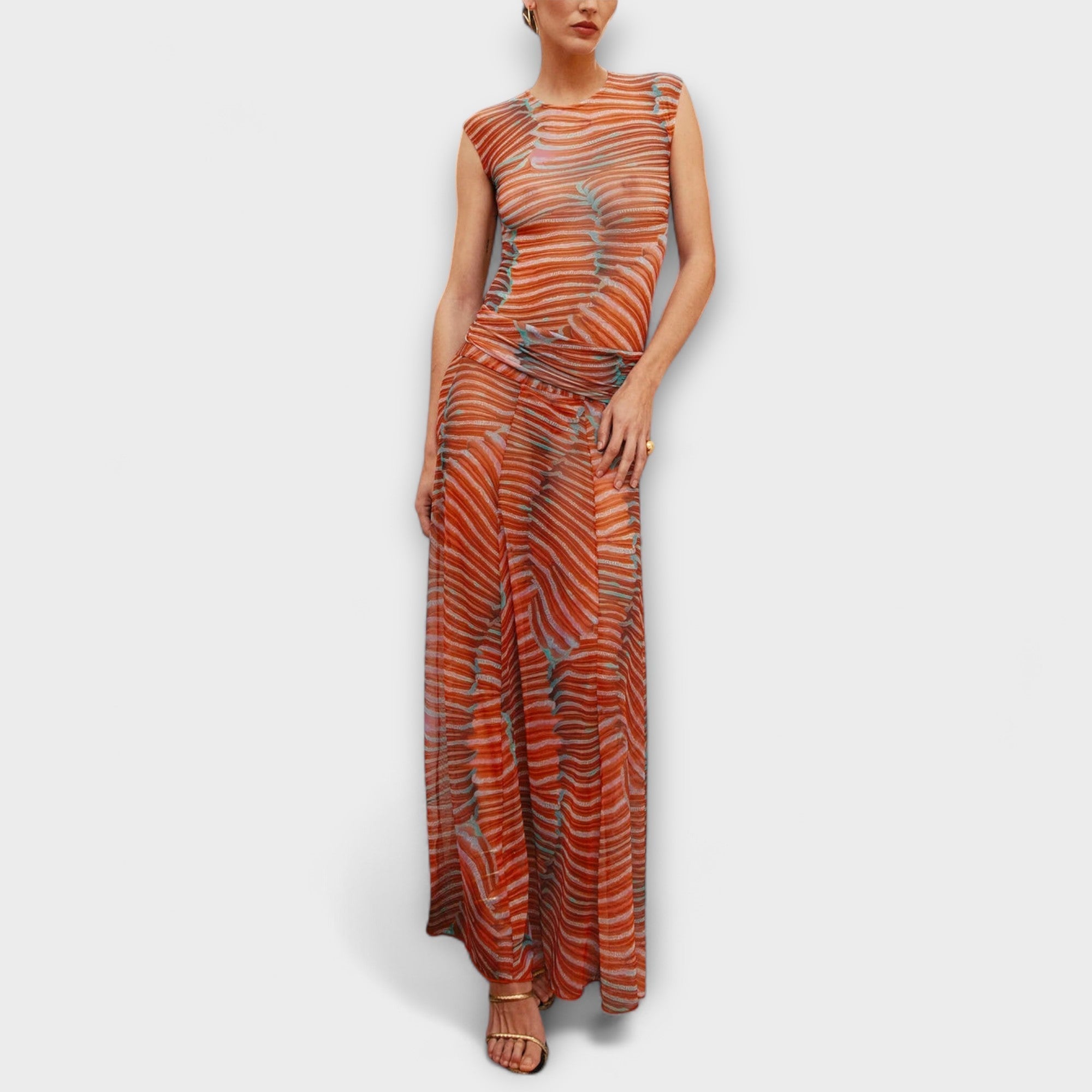 Phoenix - Glittrande Våg Mesh Bodysuit