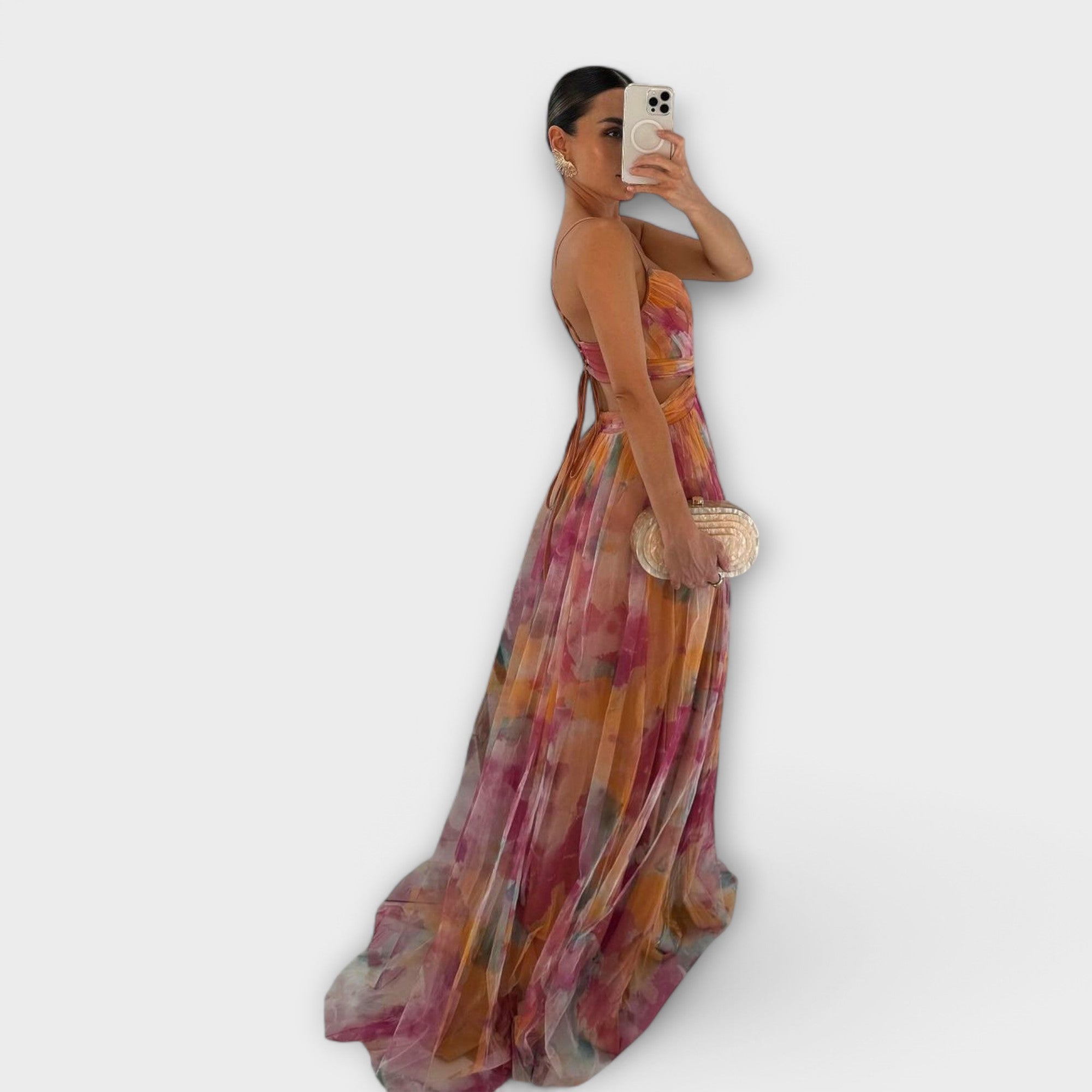 Annai Mesh Maxi Klänning - Elegant och Figurformande