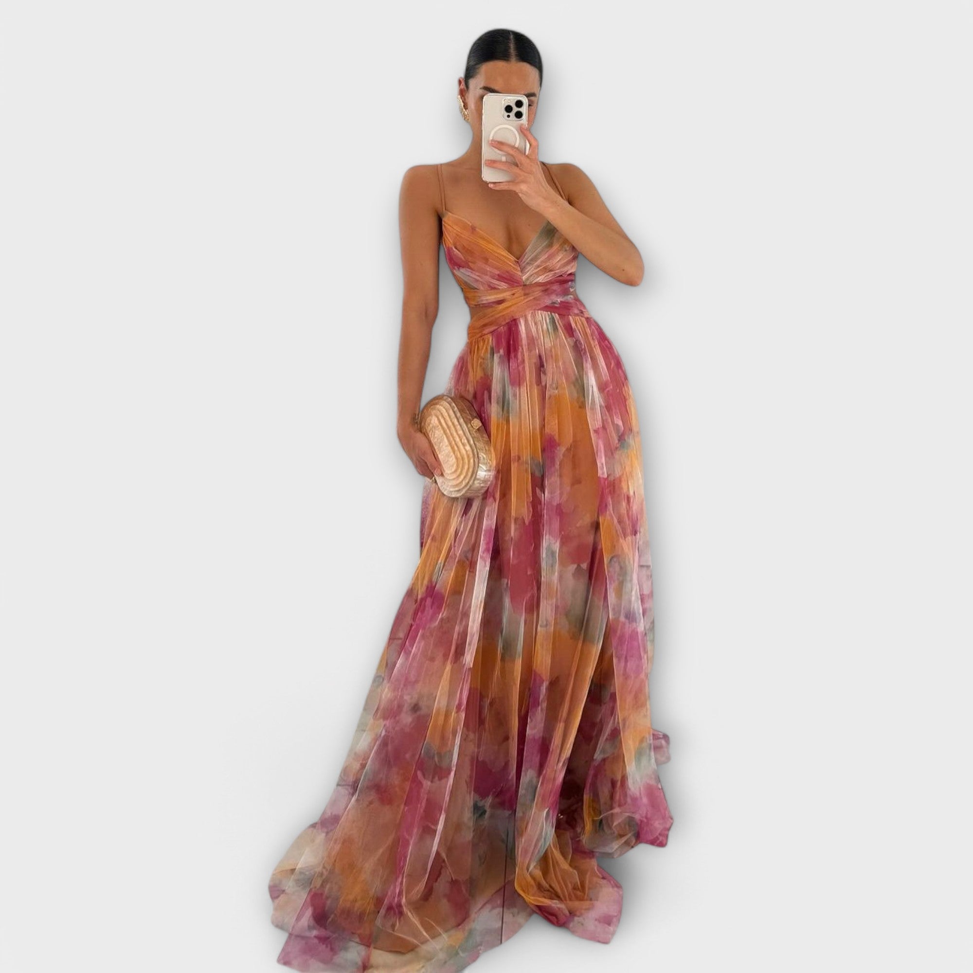 Annai Mesh Maxi Klänning - Elegant och Figurformande