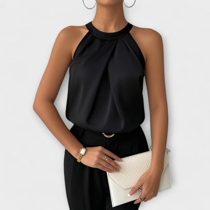 Skye - Chic Satinblus med Off-Shoulder Design