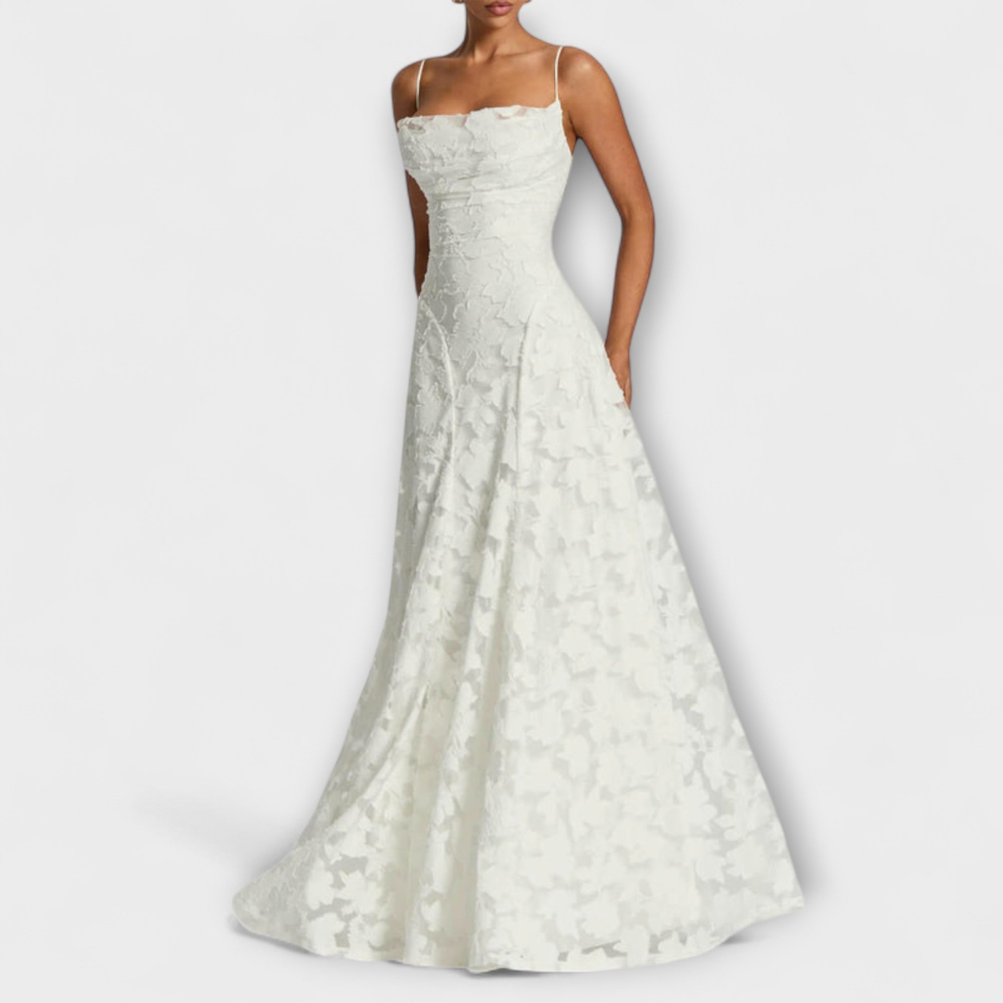 Emberly - Elegant Jacquard Maxi Klänning