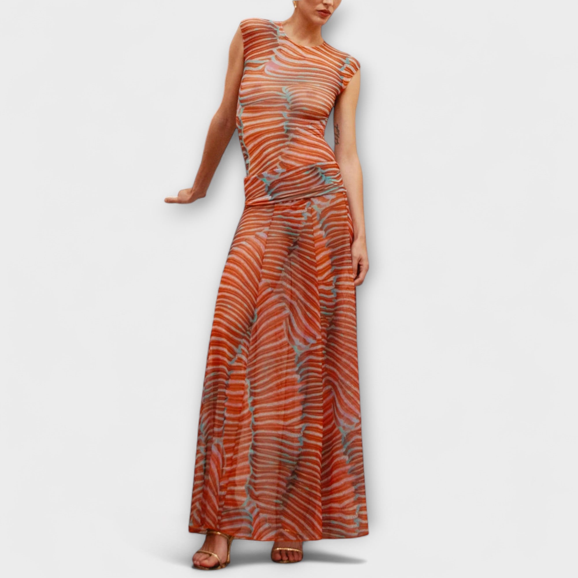 Phoenix - Glittrande Våg Mesh Bodysuit
