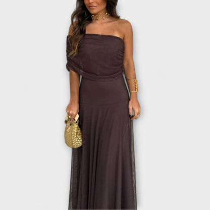 Äng - Toledo One-Shoulder Mesh Maxi Klänning