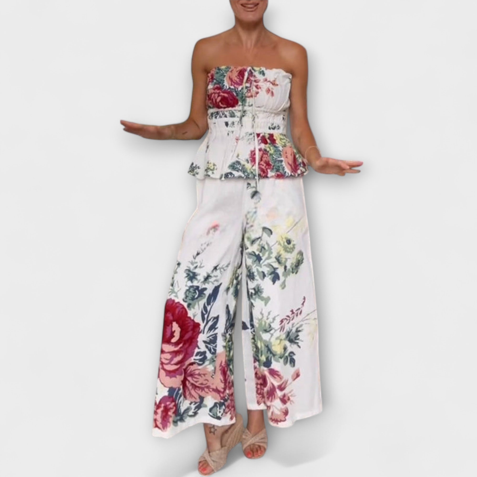 Indigo - Sommarblommönster Set