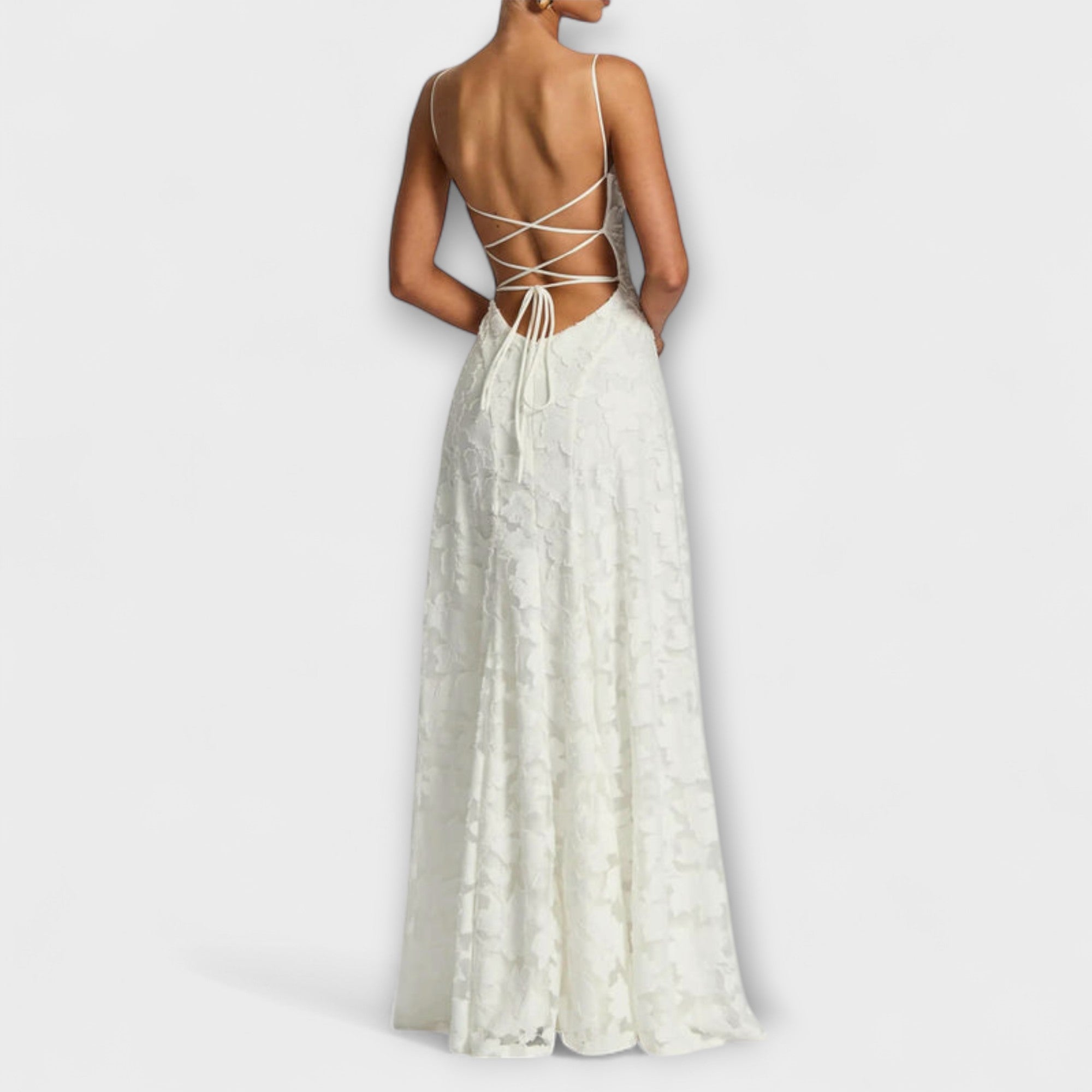 Emberly - Elegant Jacquard Maxi Klänning