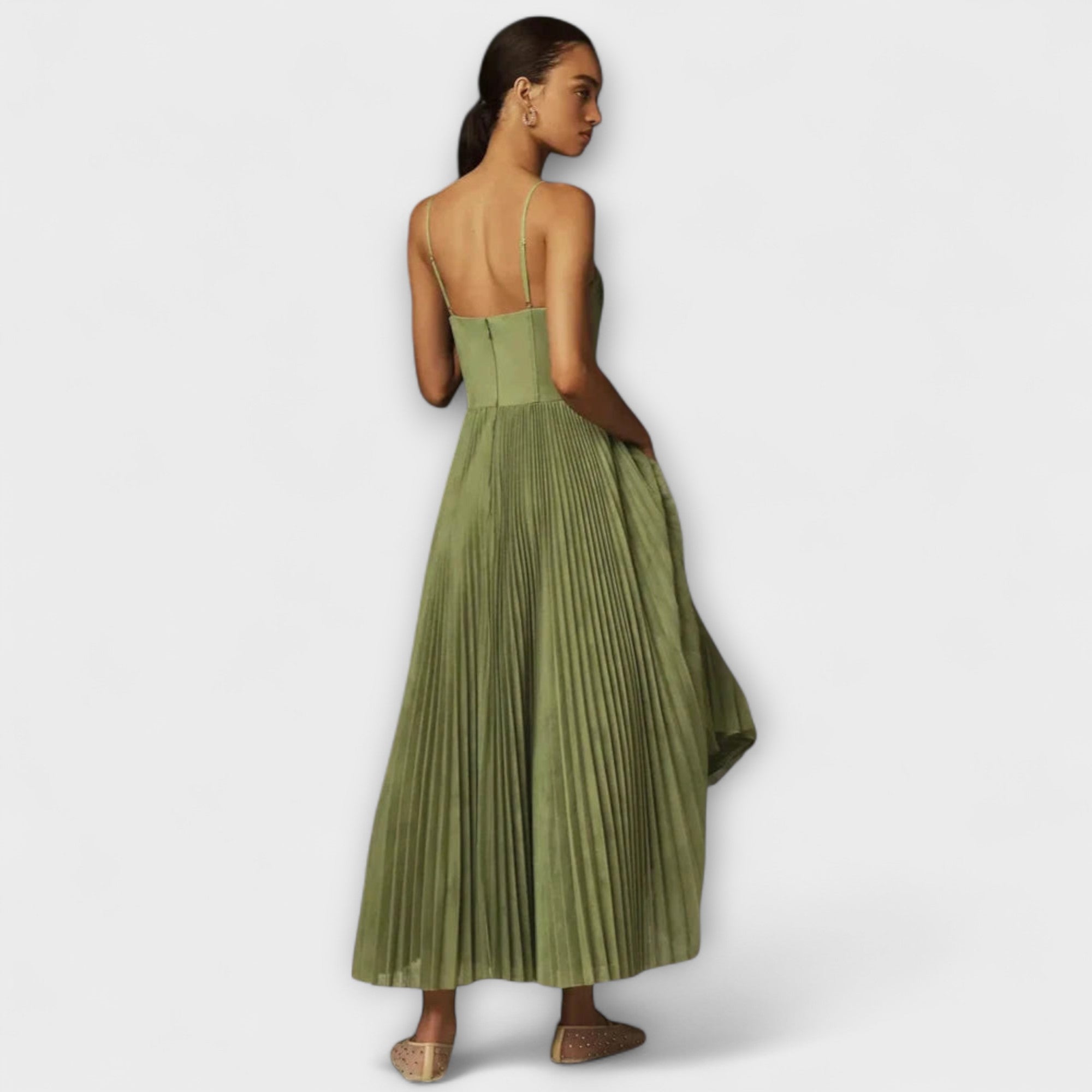 Marilyn - Midi Tyll Fållad Kjol Klänning med Bustier Design