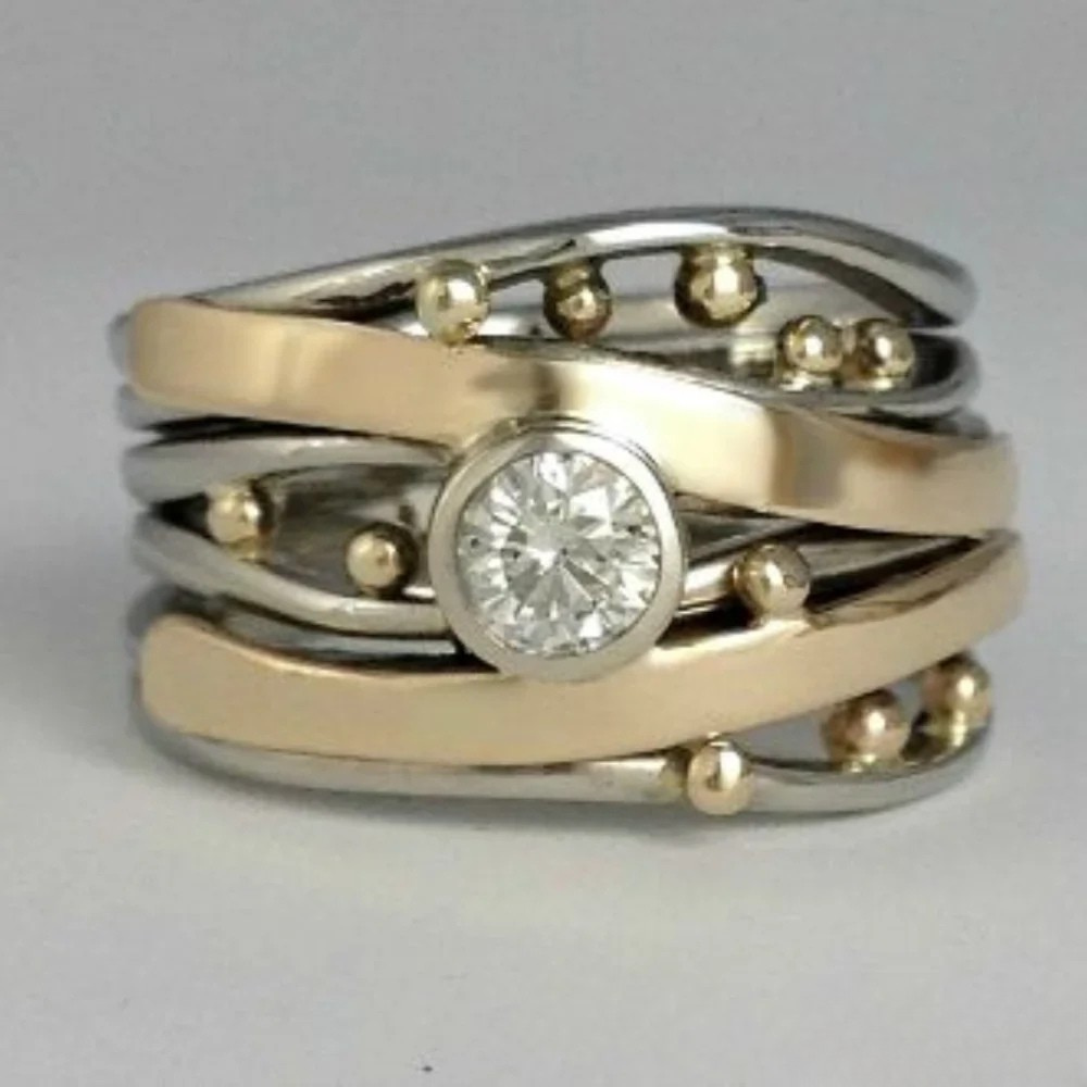 Klassisk Guld Inlagd Zirkonia Ring