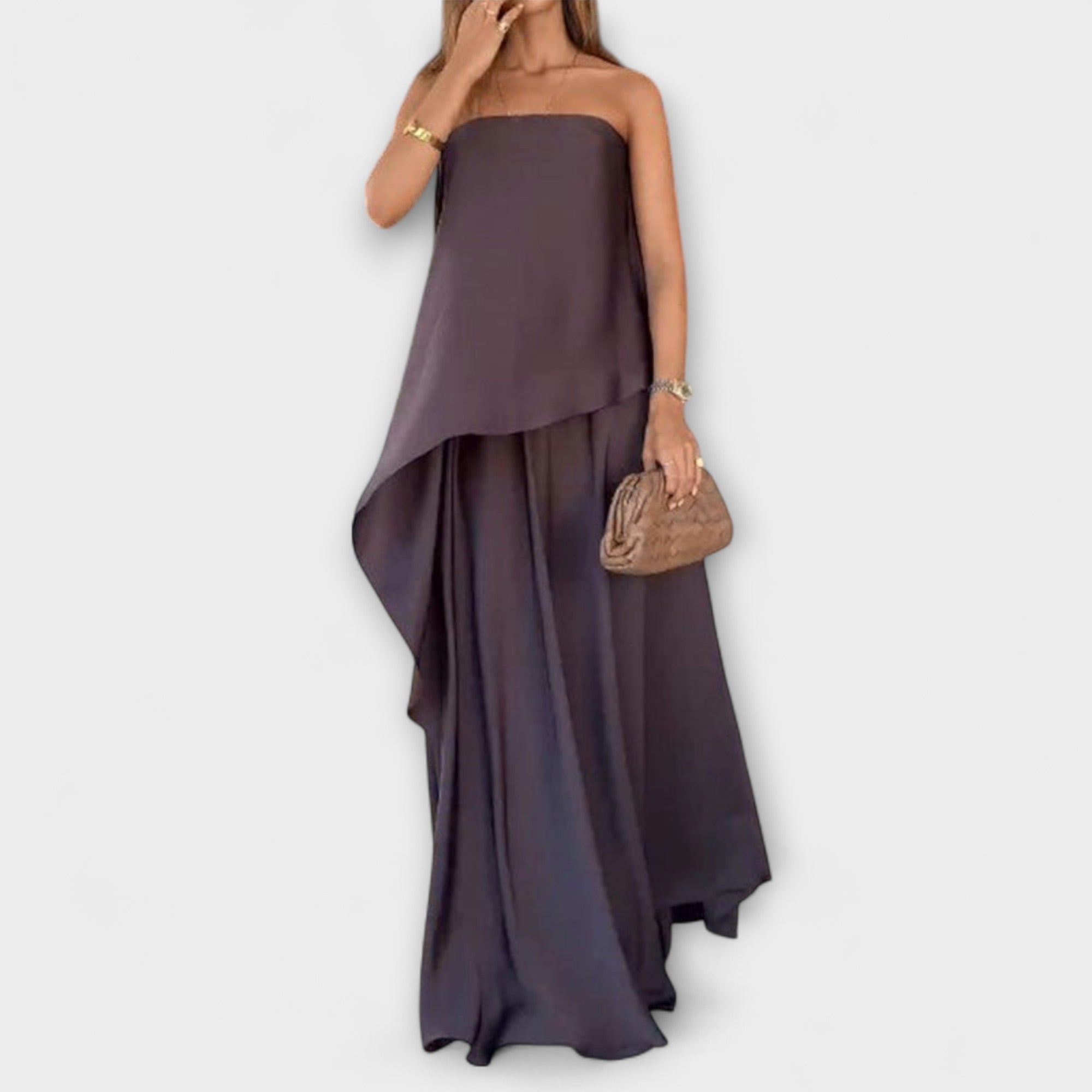 Ruby - Chic ärmlös bandeau topp och kjol