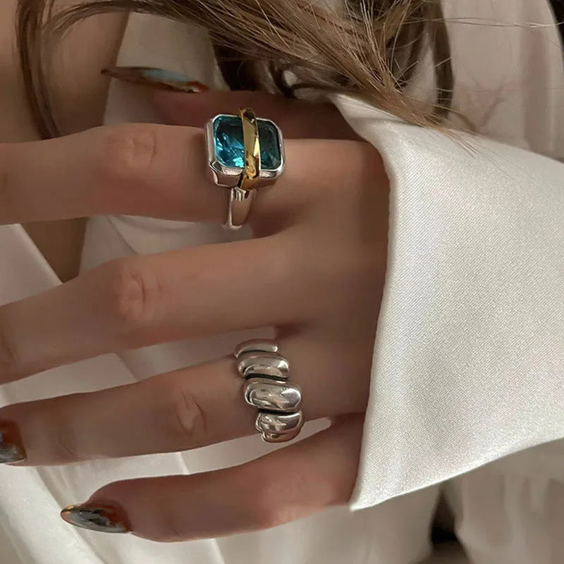 Blå Zirkon Silverring