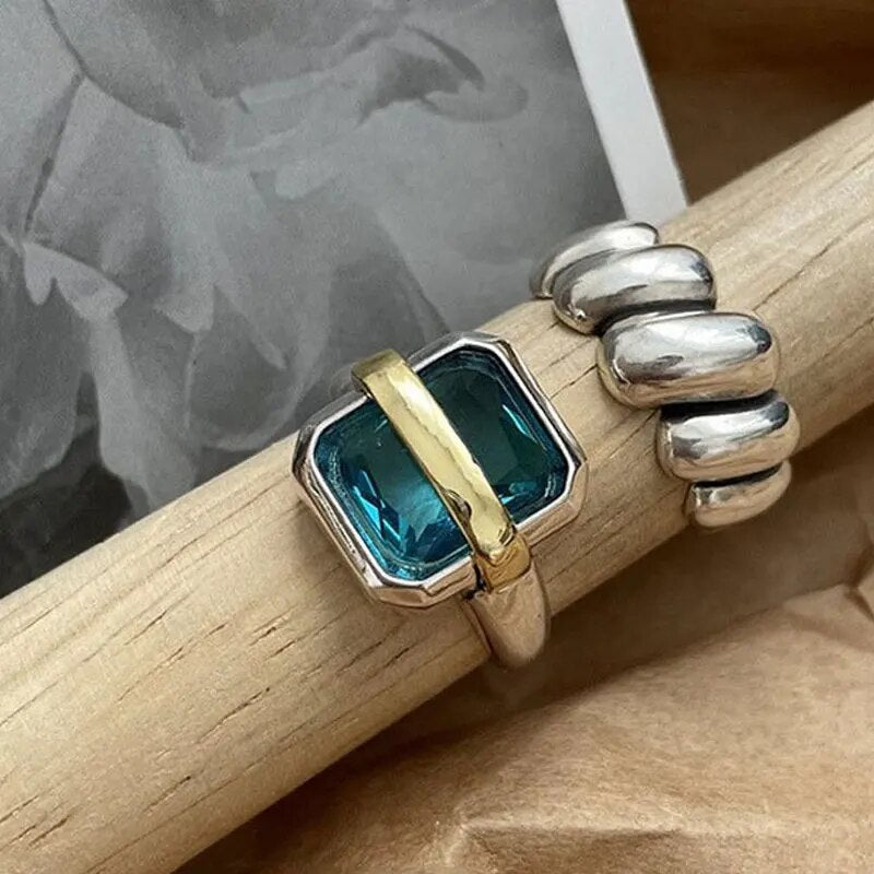 Blå Zirkon Silverring