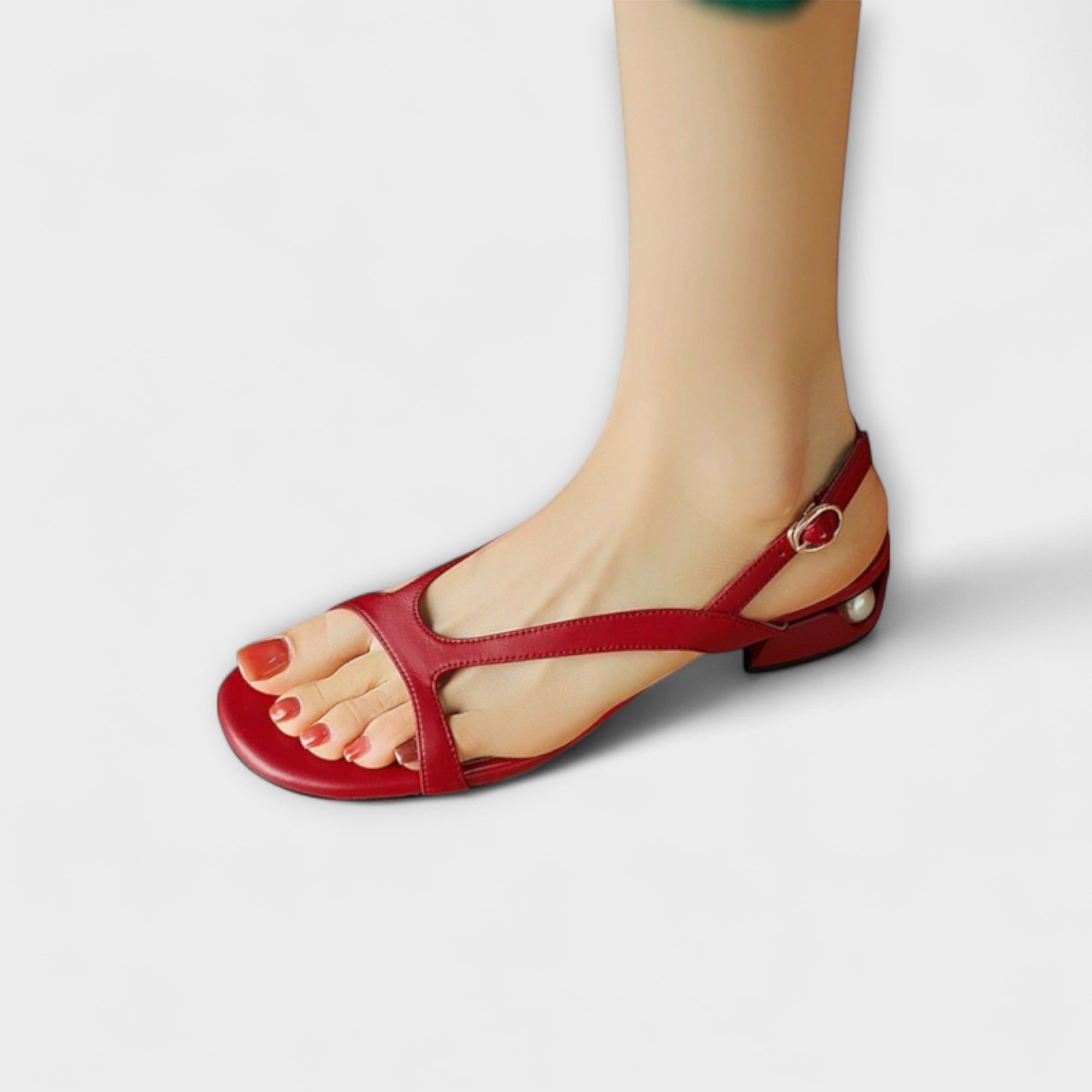 Evelyn - Eleganta Platta Sandaler Minna med Finslipad Finish