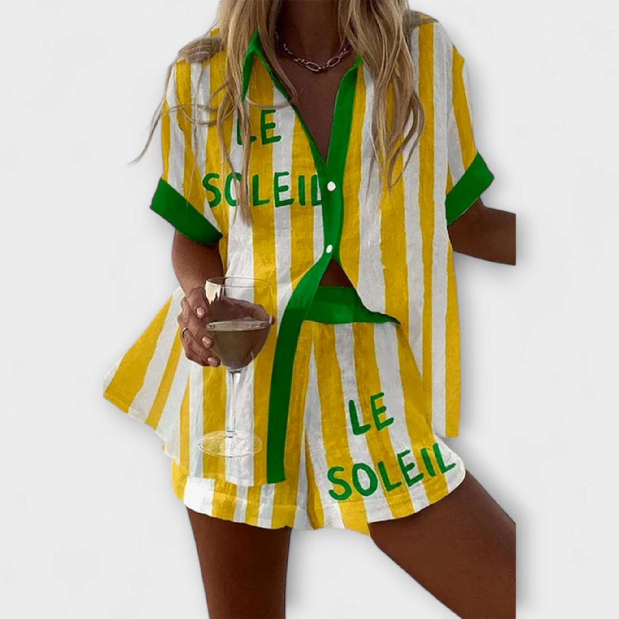 Halora – Gul Linne Stil med Flair