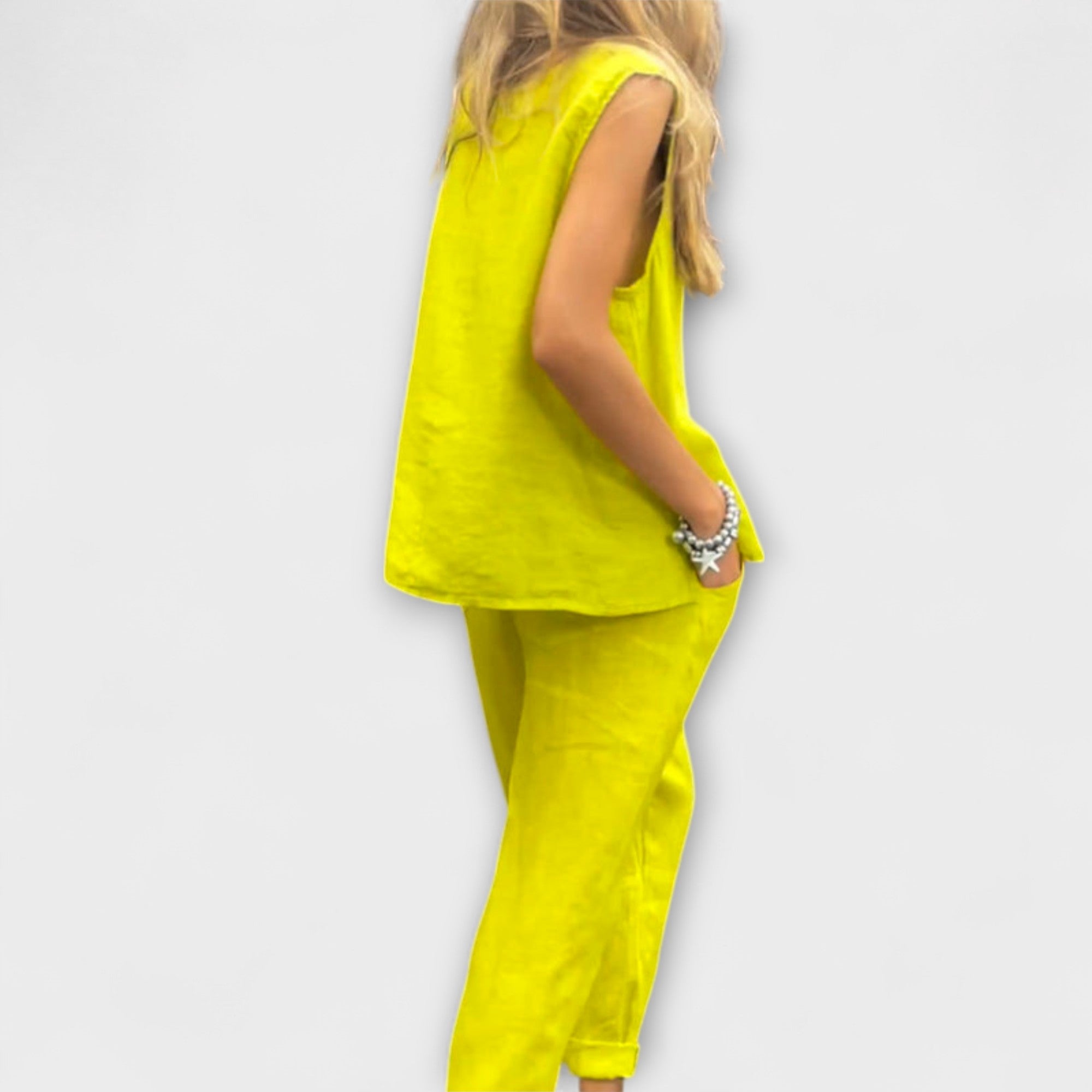 Jennifer - Avslappnad Bomull-Linne Outfit