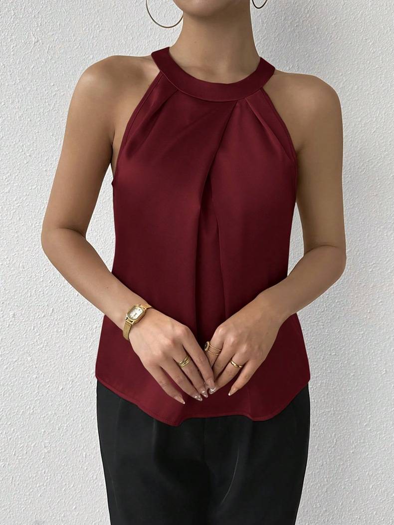 Skye - Chic Satinblus med Off-Shoulder Design