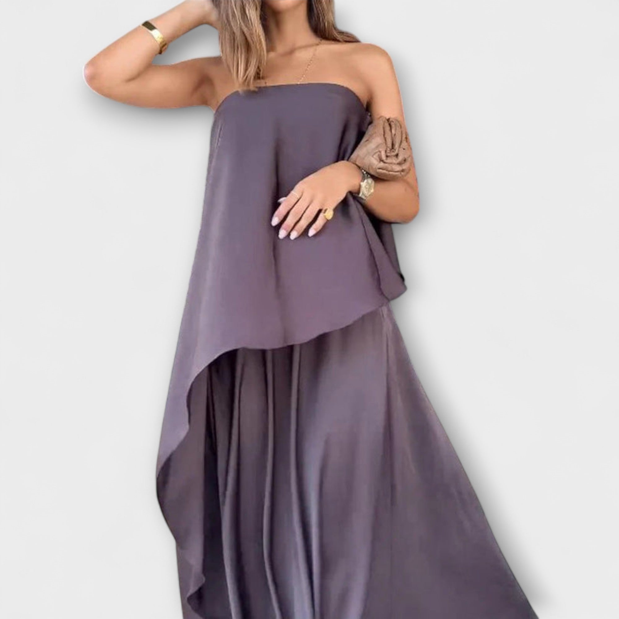 Ruby - Chic ärmlös bandeau topp och kjol