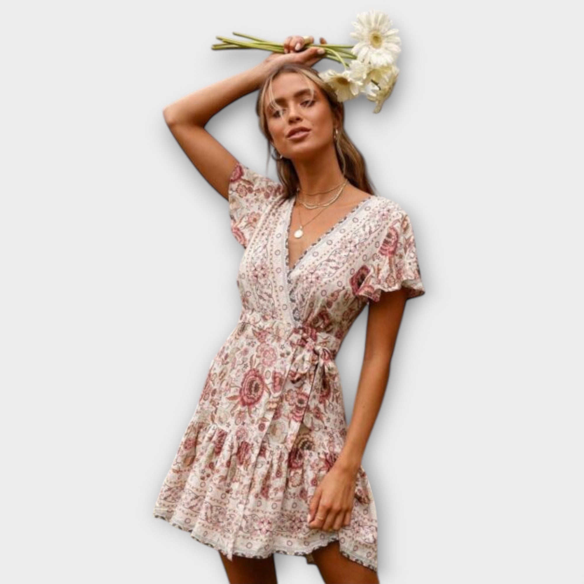Amina - Kort Boho Klänning