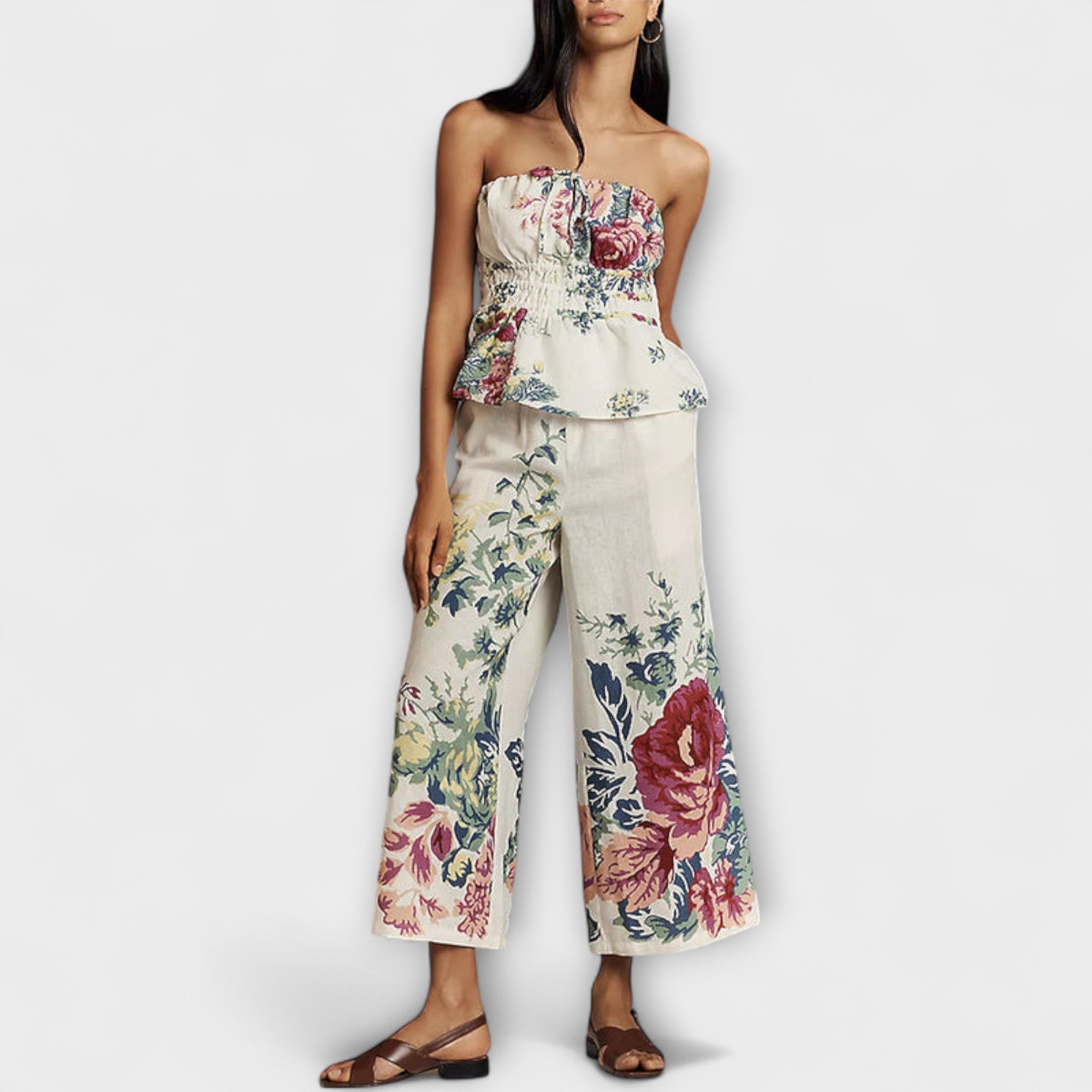 Indigo - Sommarblommönster Set