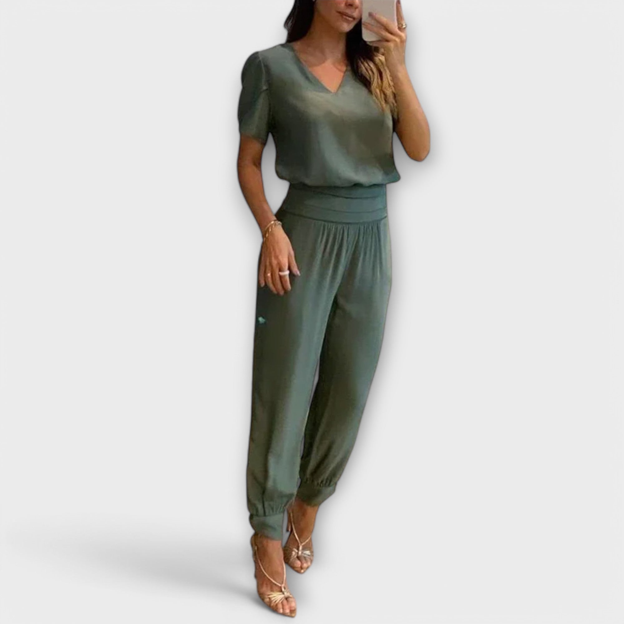Irmelin – Elegant Set med Topp och Byxor