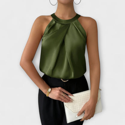Skye - Chic Satinblus med Off-Shoulder Design