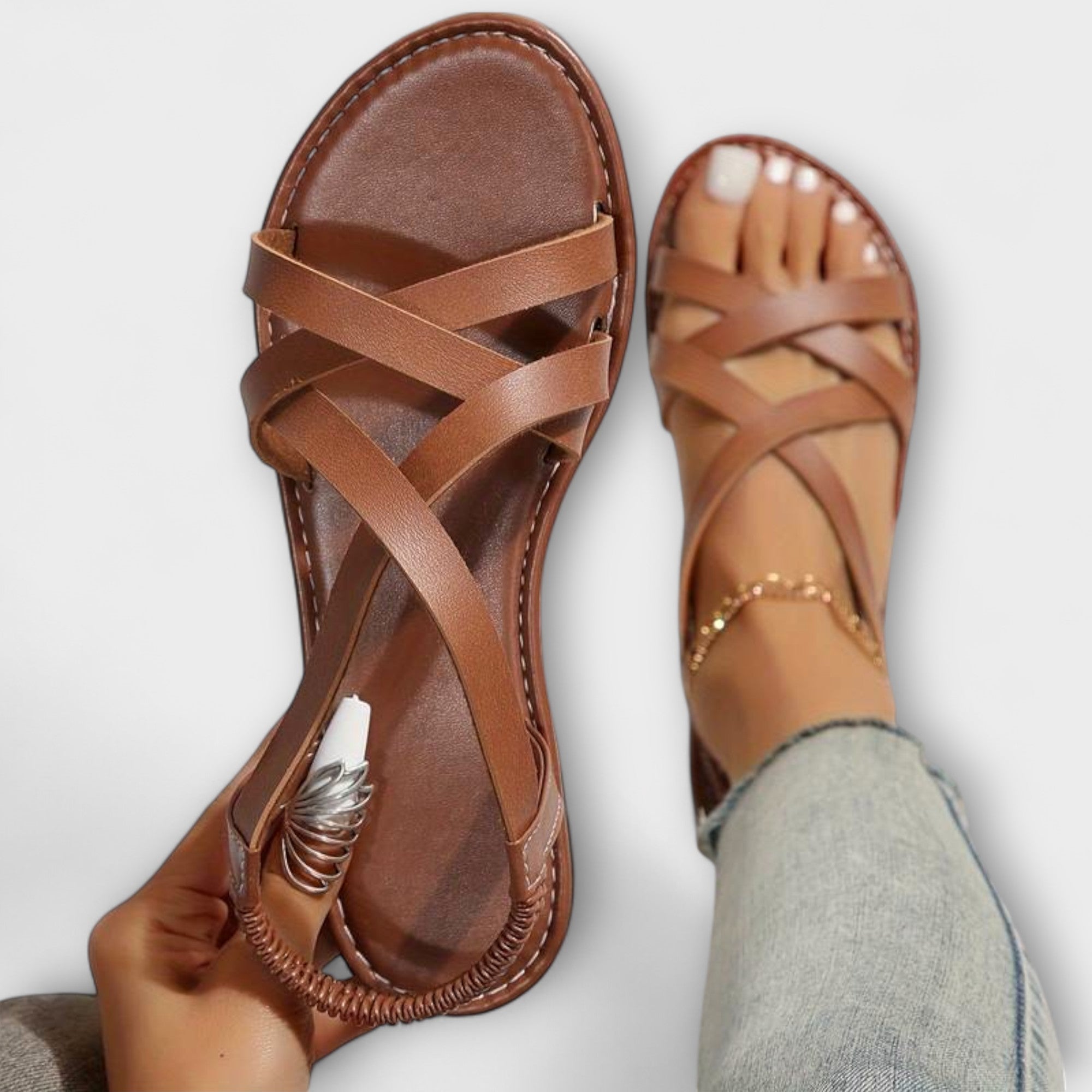 Deborah - Kvinno-sandaler med lätt korsrem