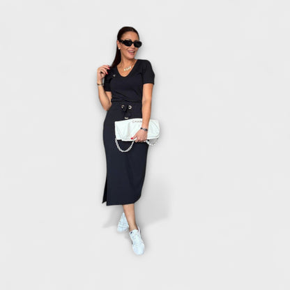 Danielle - Elegant V-ringad topp med kjol